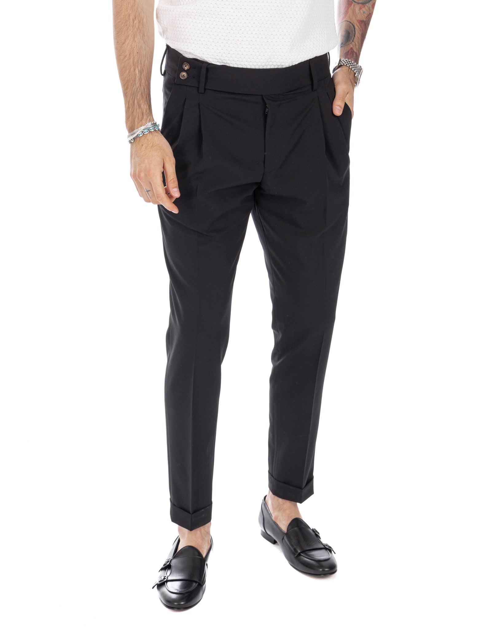 Caprera - pantalon taille haute noir