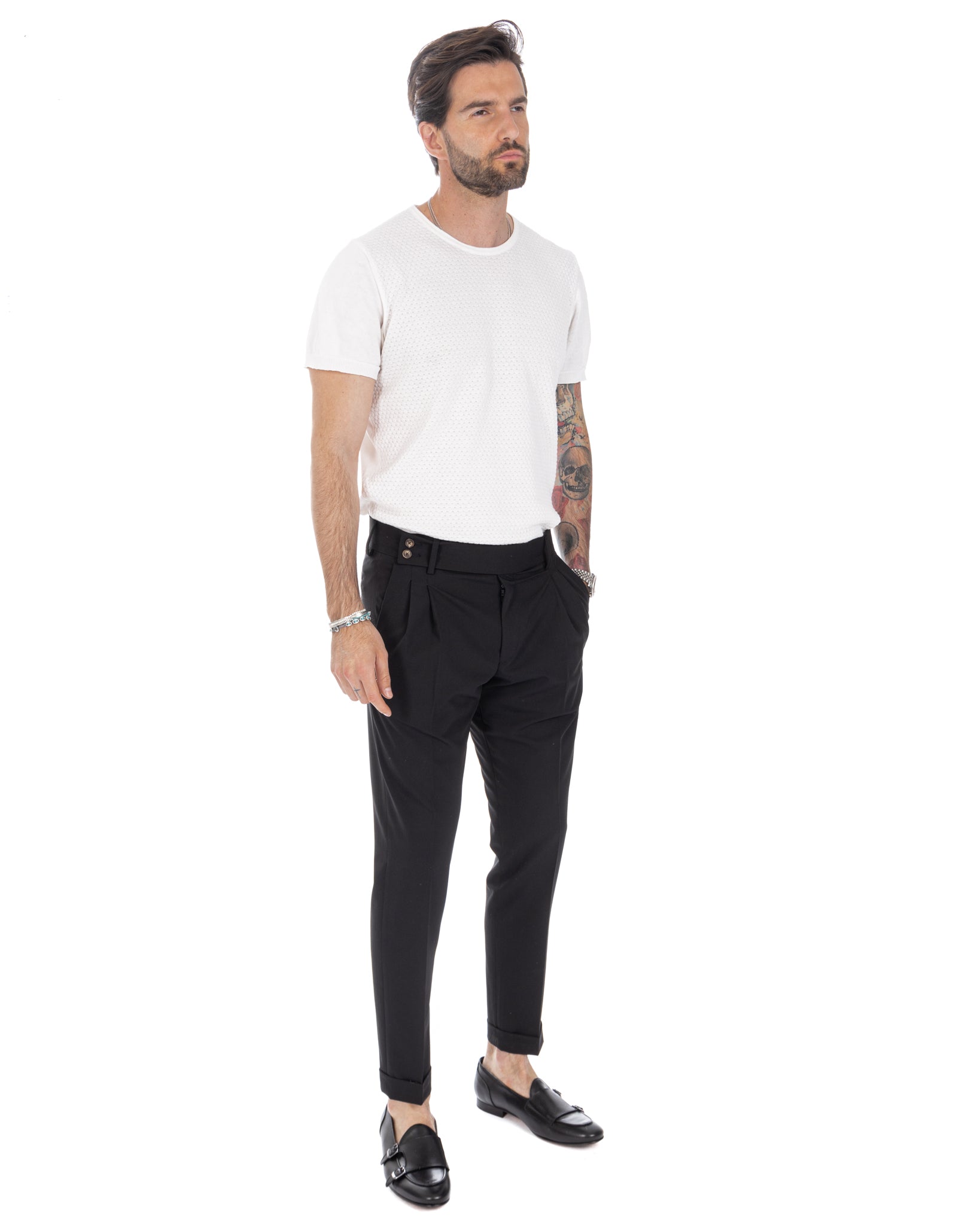 Caprera - pantalon taille haute noir