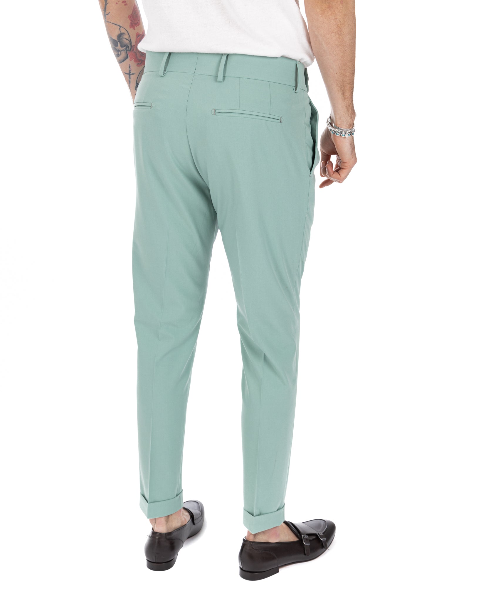 Caprera - turquoise high waisted trousers