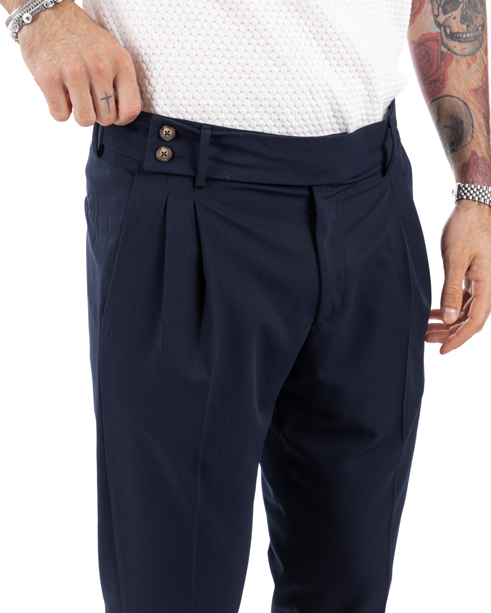 Caprera - blue high waisted trousers