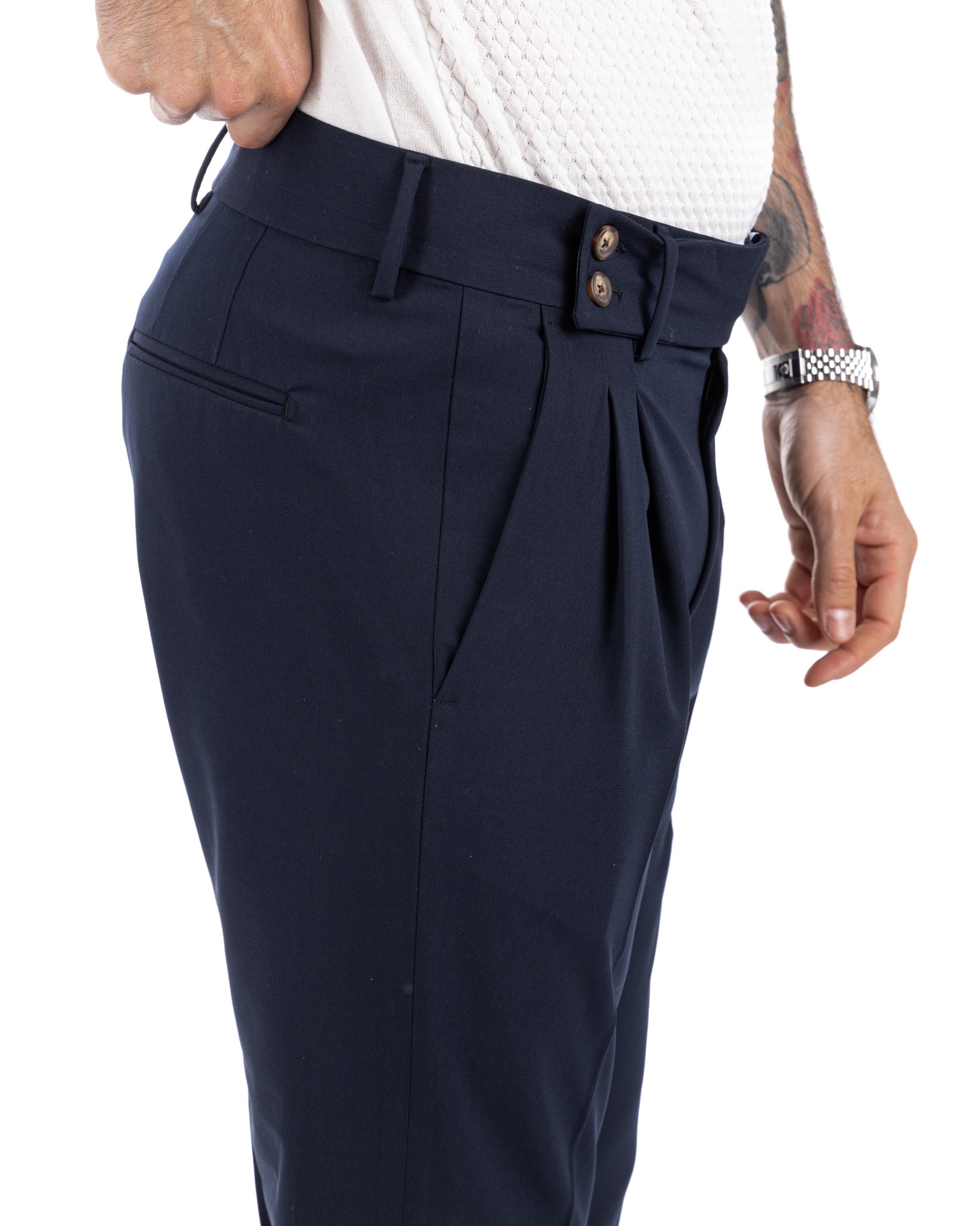 Caprera - blue high waisted trousers