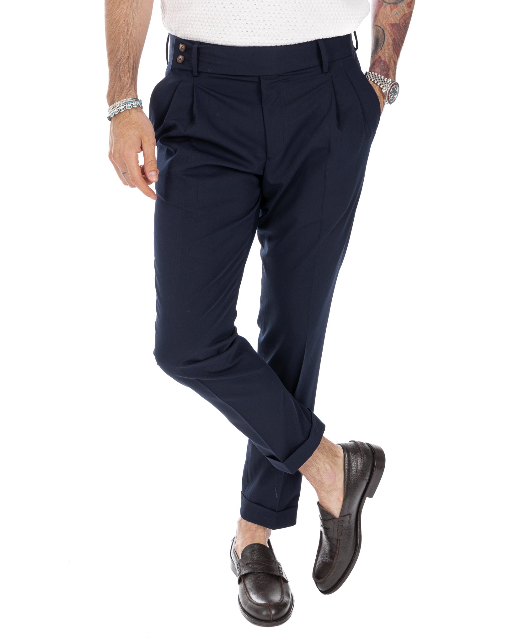 Caprera - blue high waisted trousers