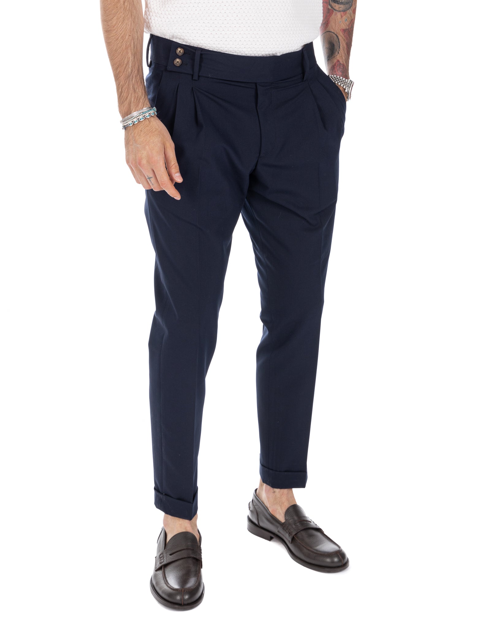 Caprera - blue high waisted trousers