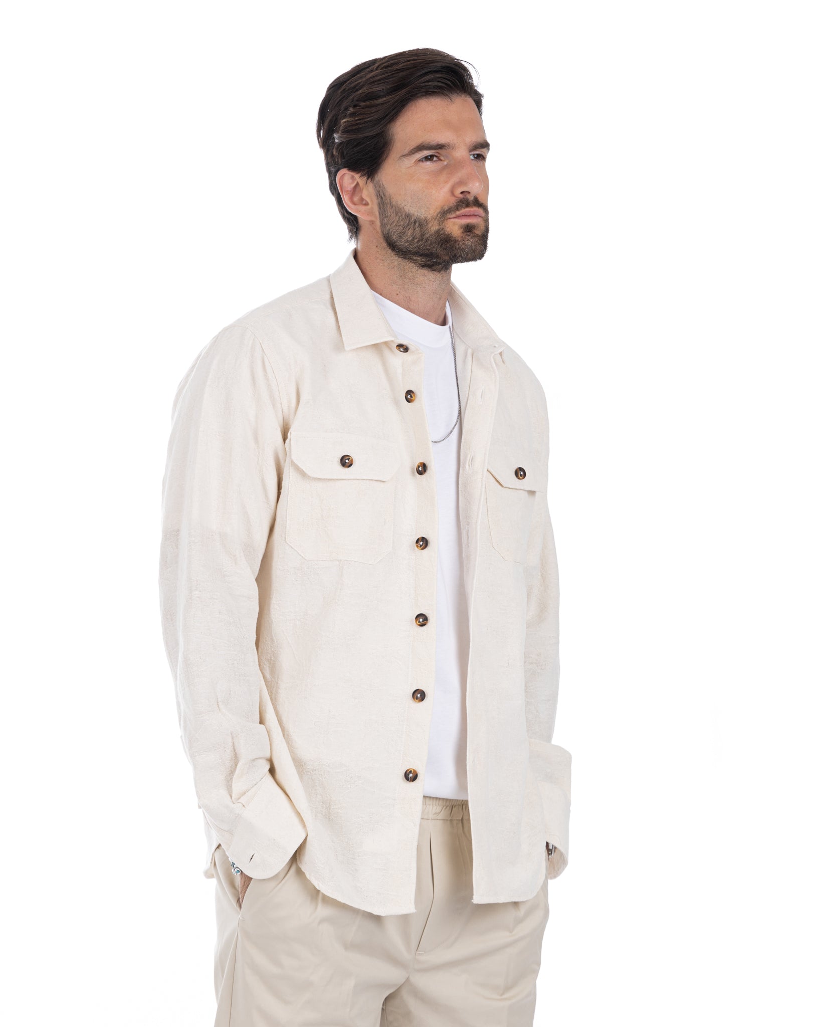 Bahama - cream shirt with relief pattern