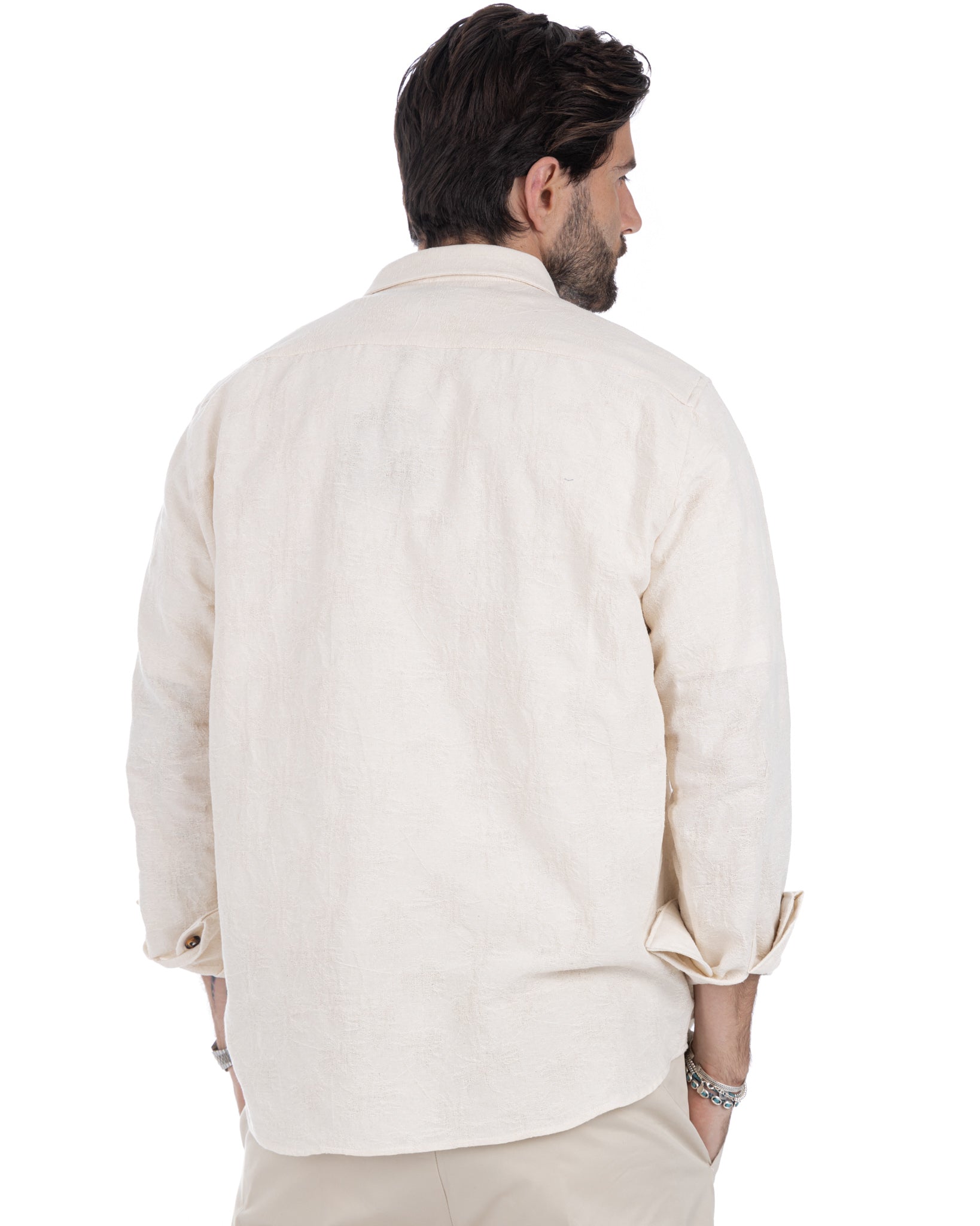 Bahama - cream shirt with relief pattern