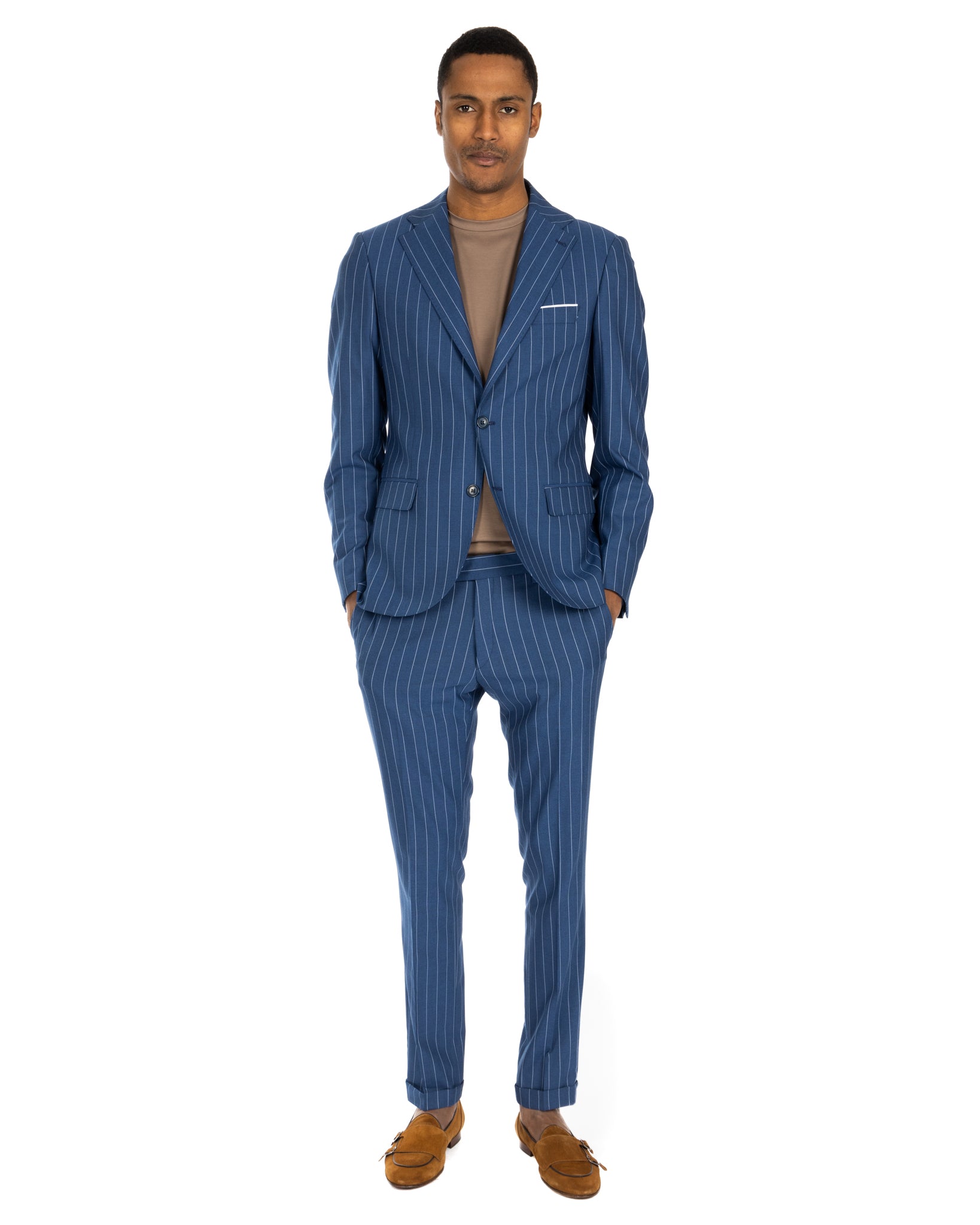 Lille - blue pinstripe single-breasted suit