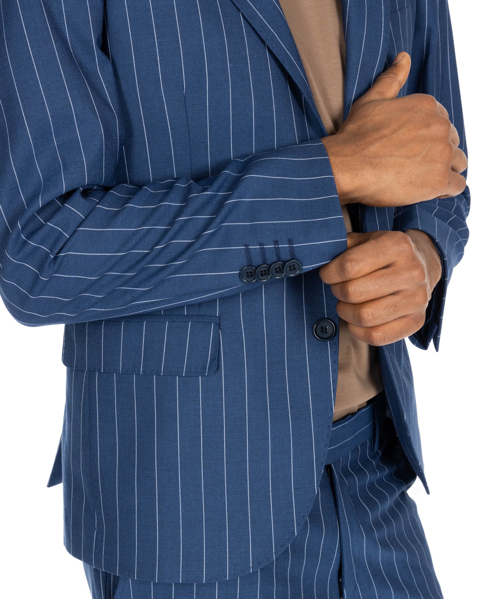 Lille - blue pinstripe single-breasted suit