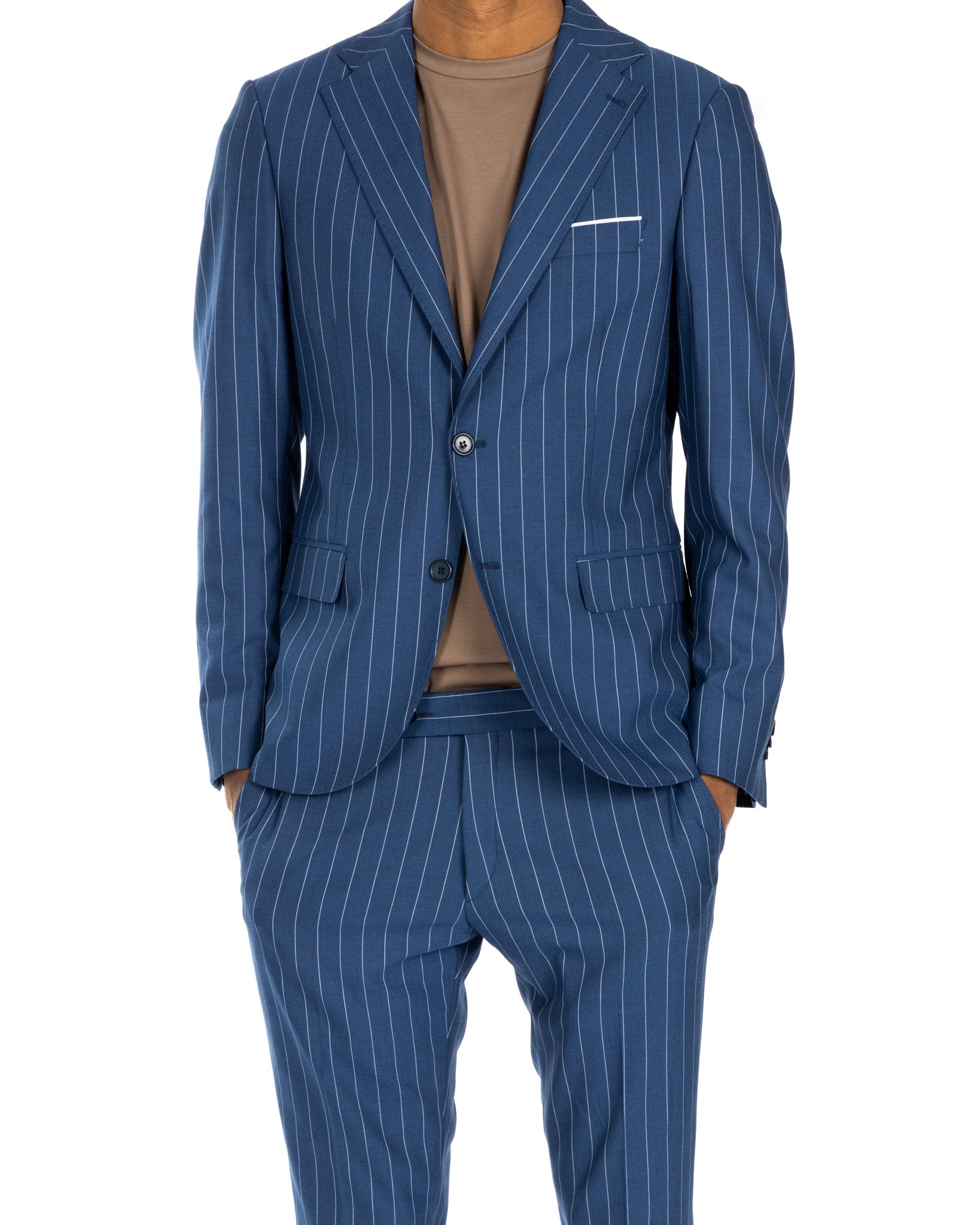 Lille - blue pinstripe single-breasted suit