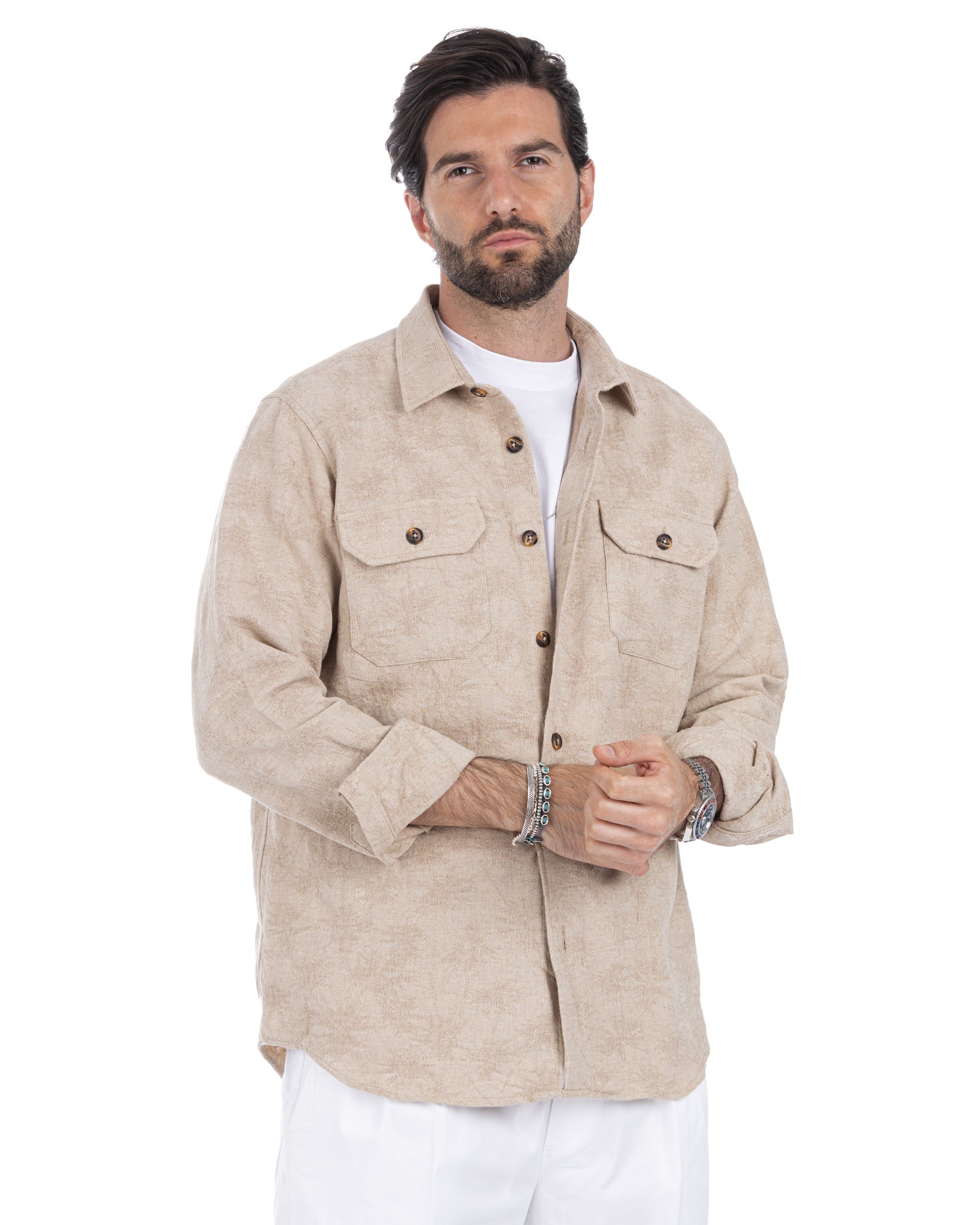 Bahama - twine shirt with relief pattern