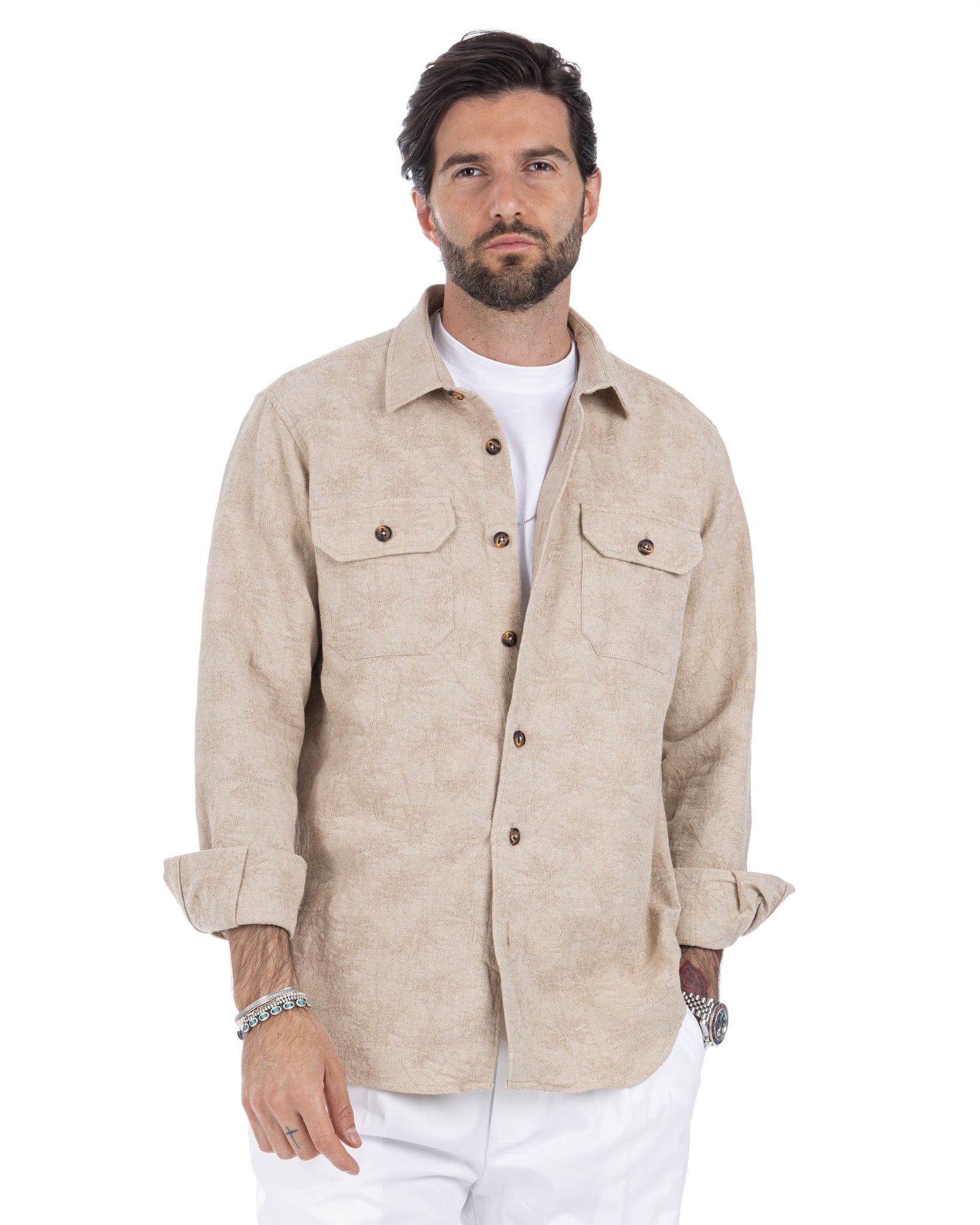 Bahama - twine shirt with relief pattern