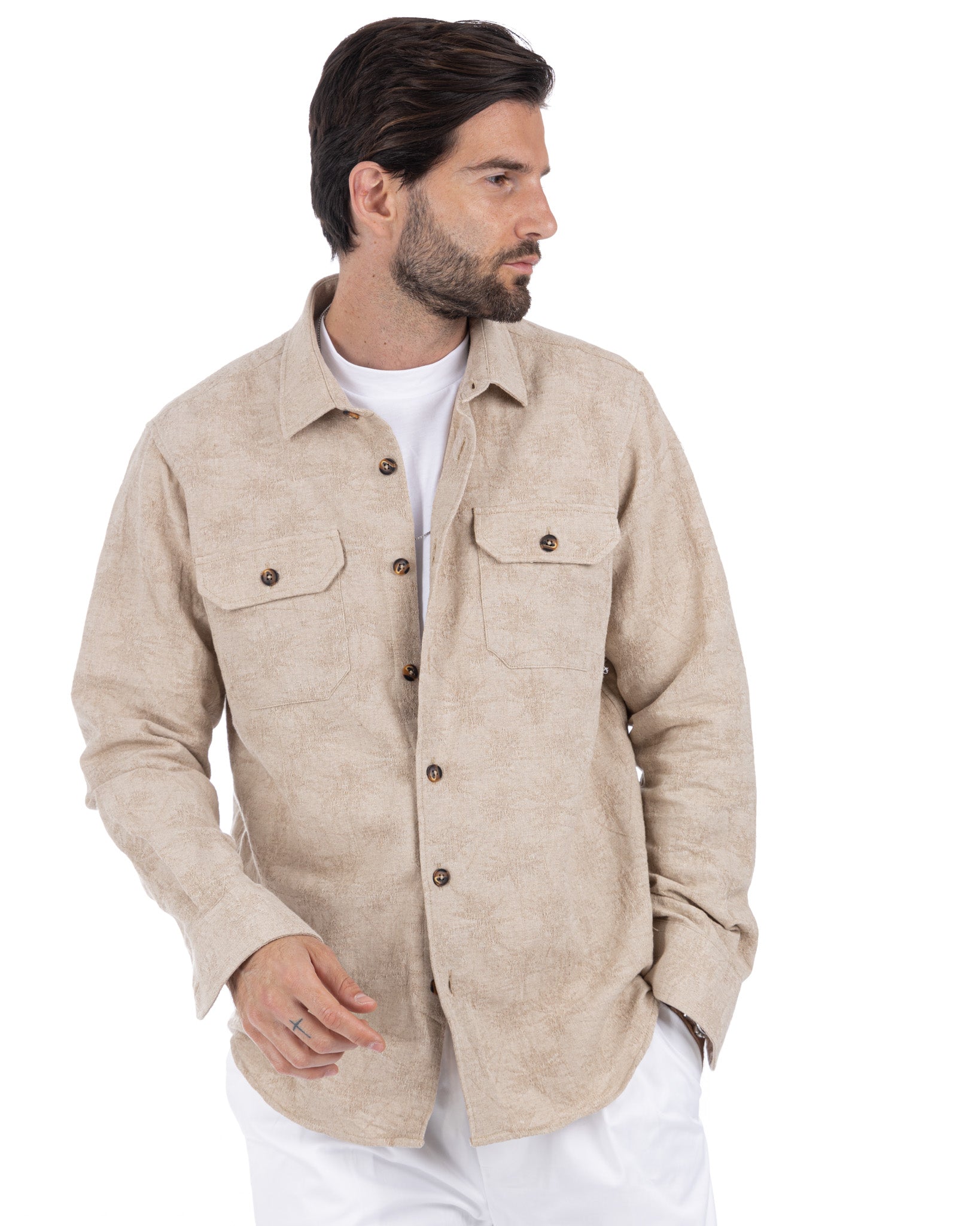 Bahama - twine shirt with relief pattern