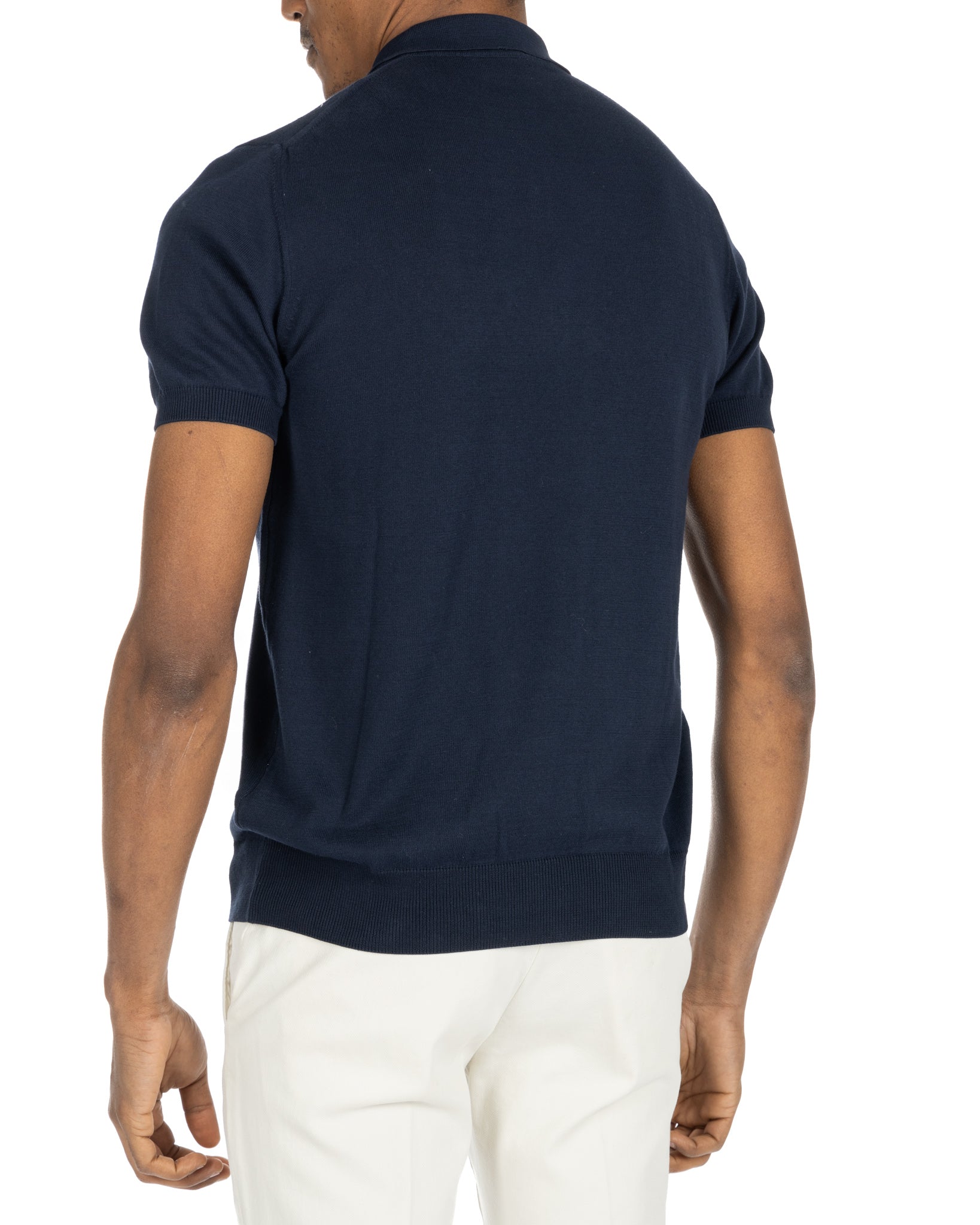 Roger - polo en maille bleu