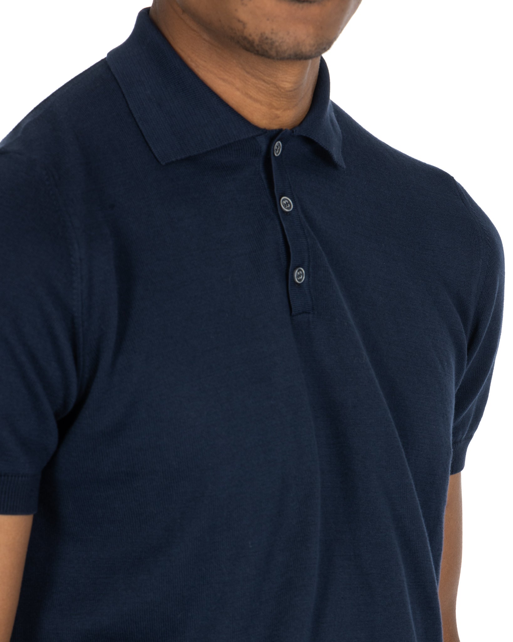 Roger - polo en maille bleu