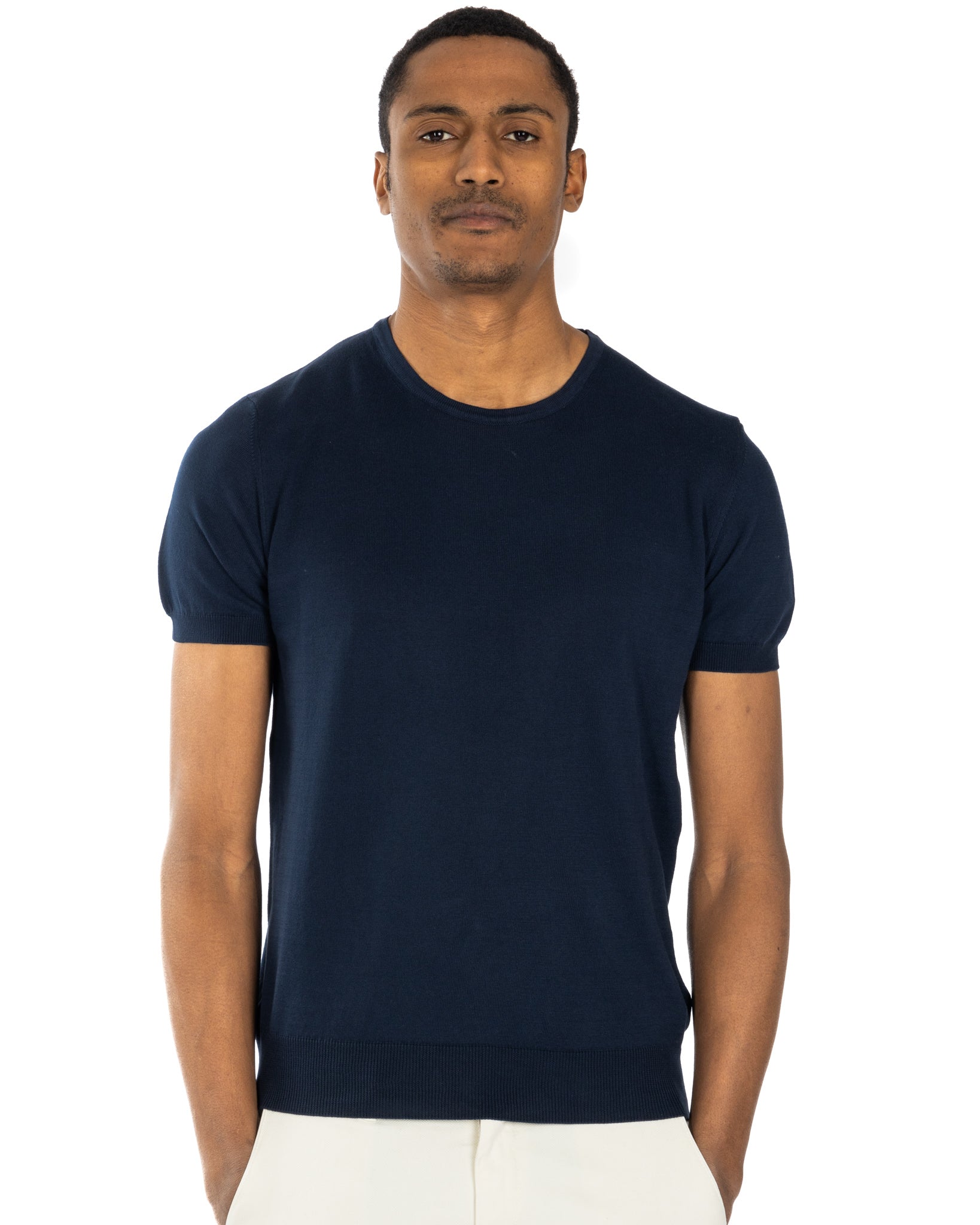 Jannik - blue knitted t-shirt