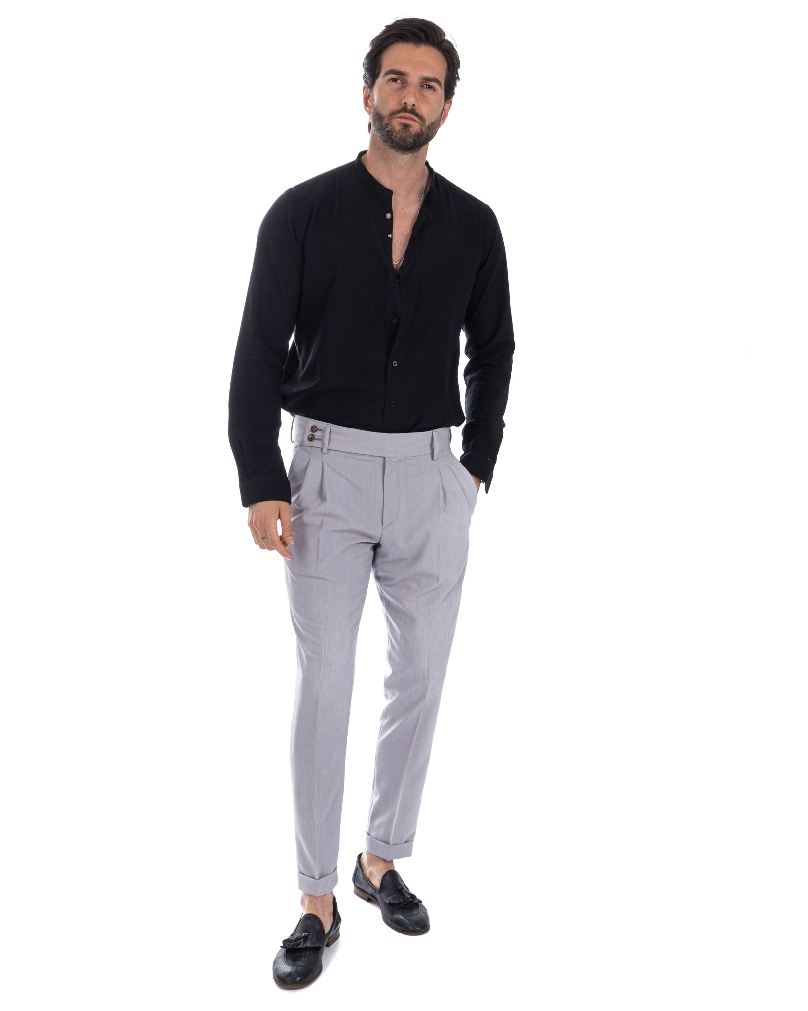 Hyeres - chemise coréenne en coton noir