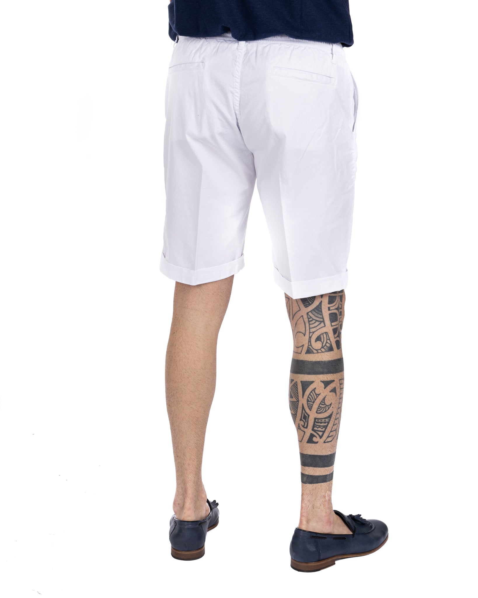 Barbuda - white cotton Bermuda shorts
