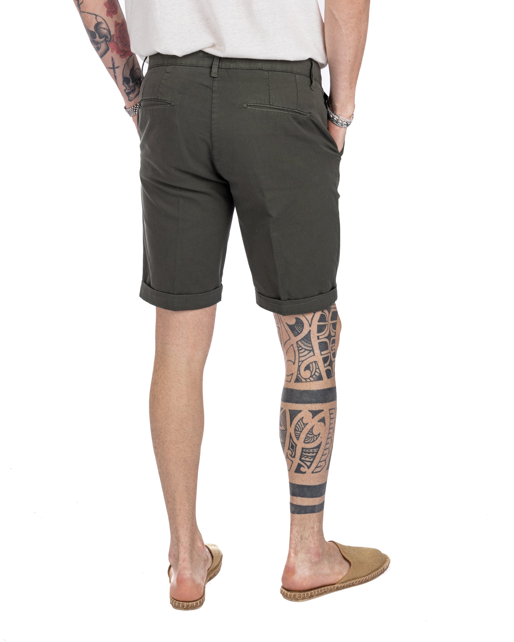 Mayreau - military woven cotton Bermuda shorts