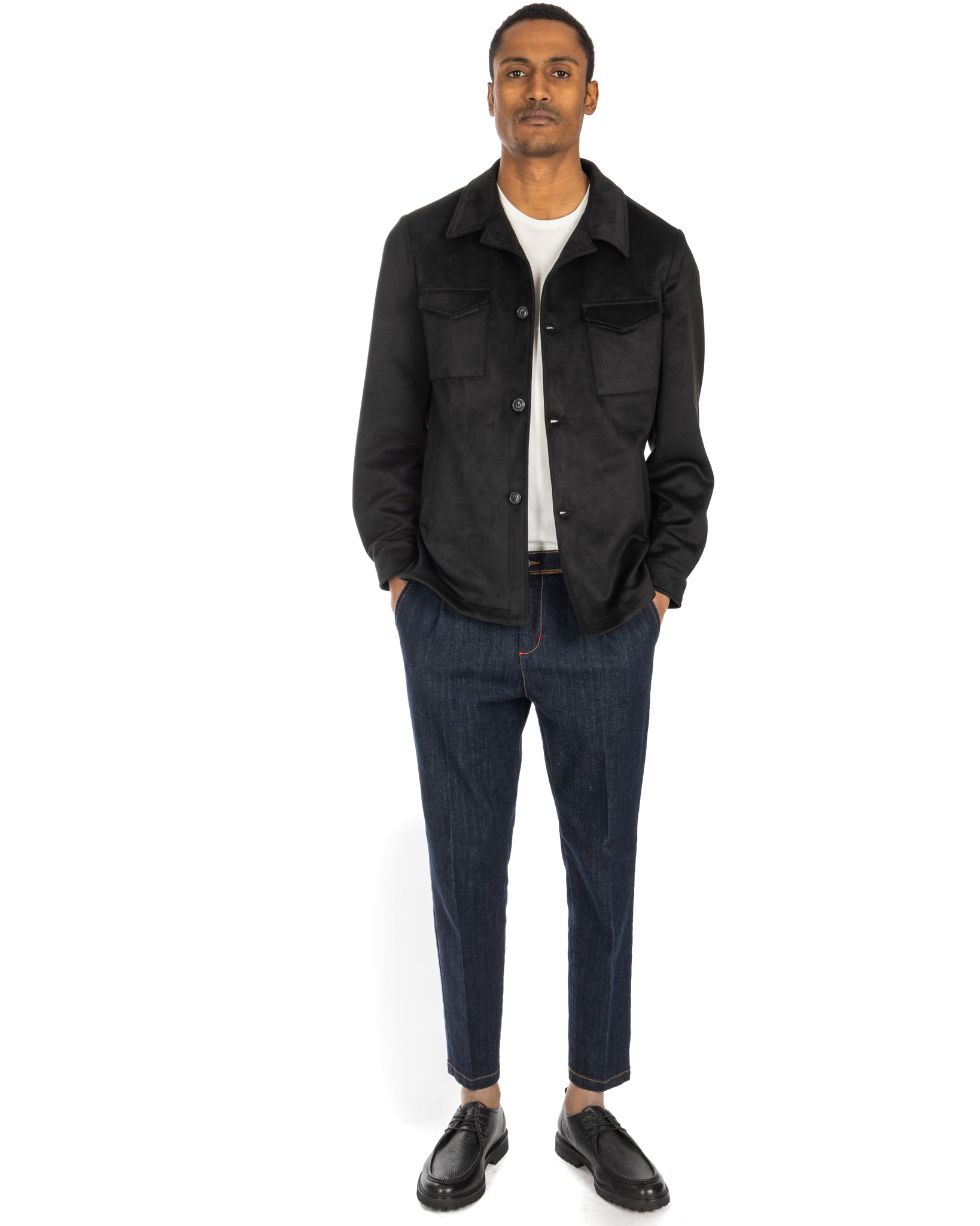 Meridion - veste en daim noir