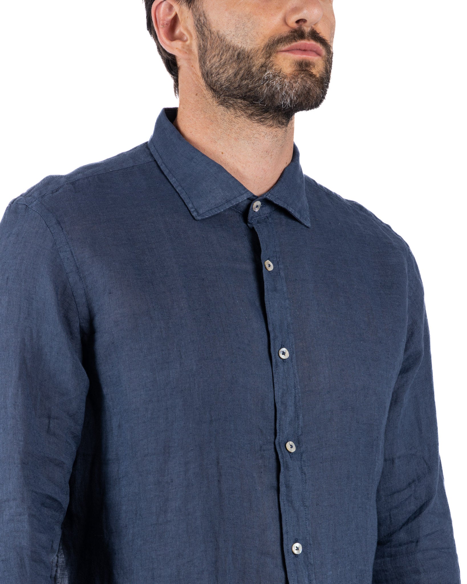 Montecarlo - chemise pur lin bluette
