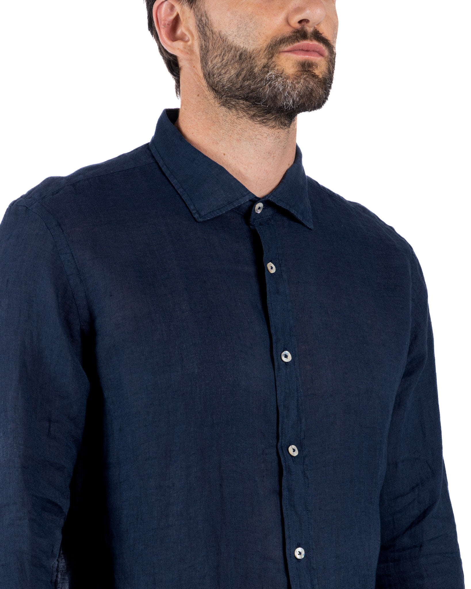 Montecarlo - blue pure linen shirt