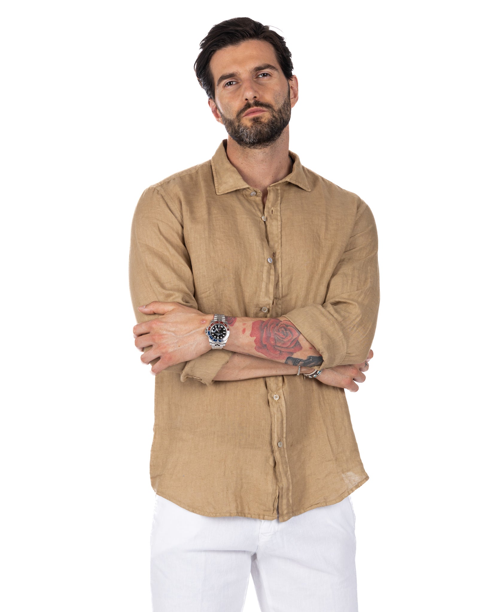 Montecarlo - beige pure linen shirt