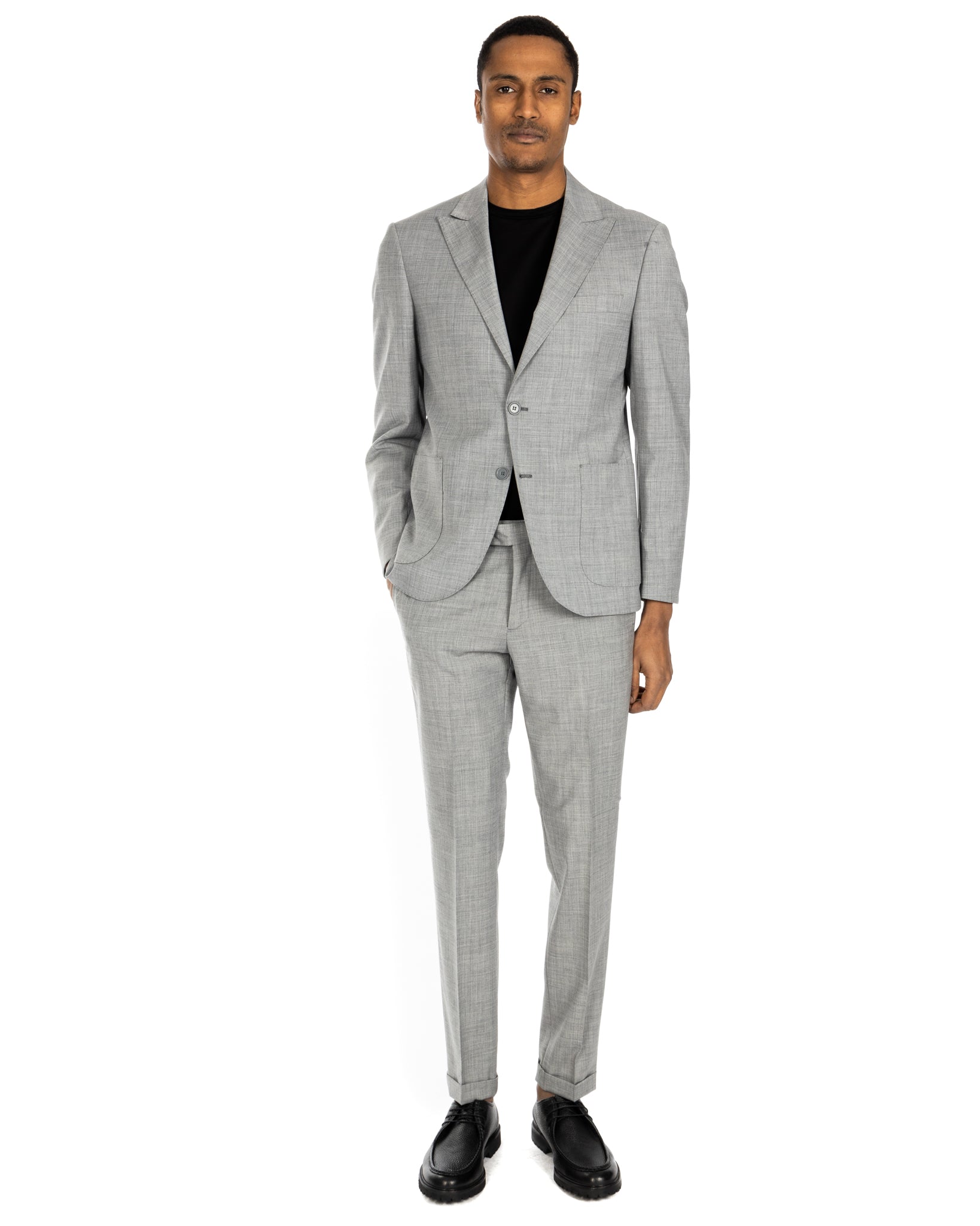 Naples - costume gris en laine mélangée