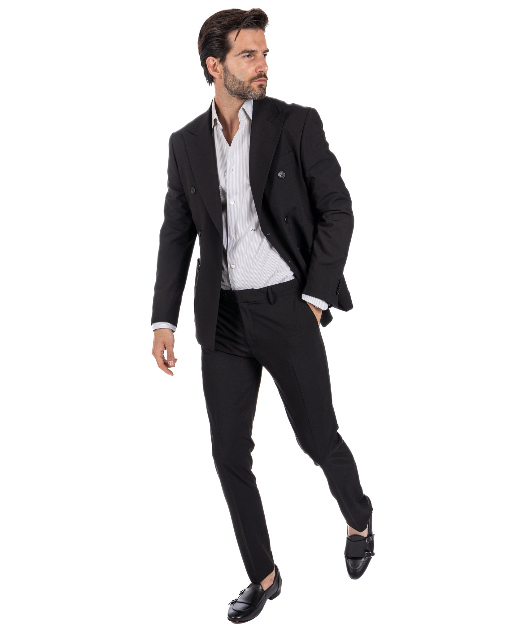 Monaco - black double-breasted suit
