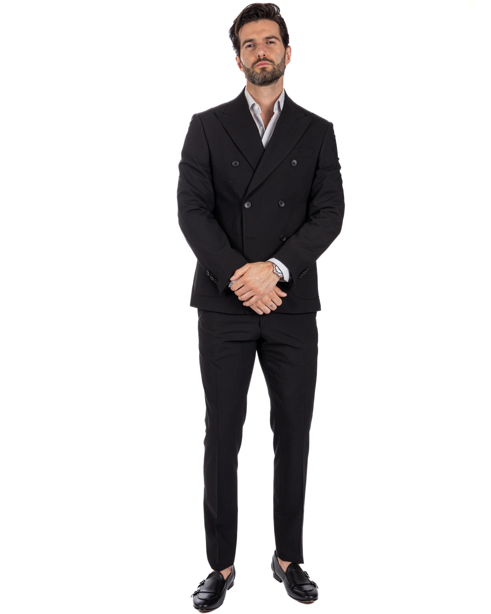 Monaco - black double-breasted suit
