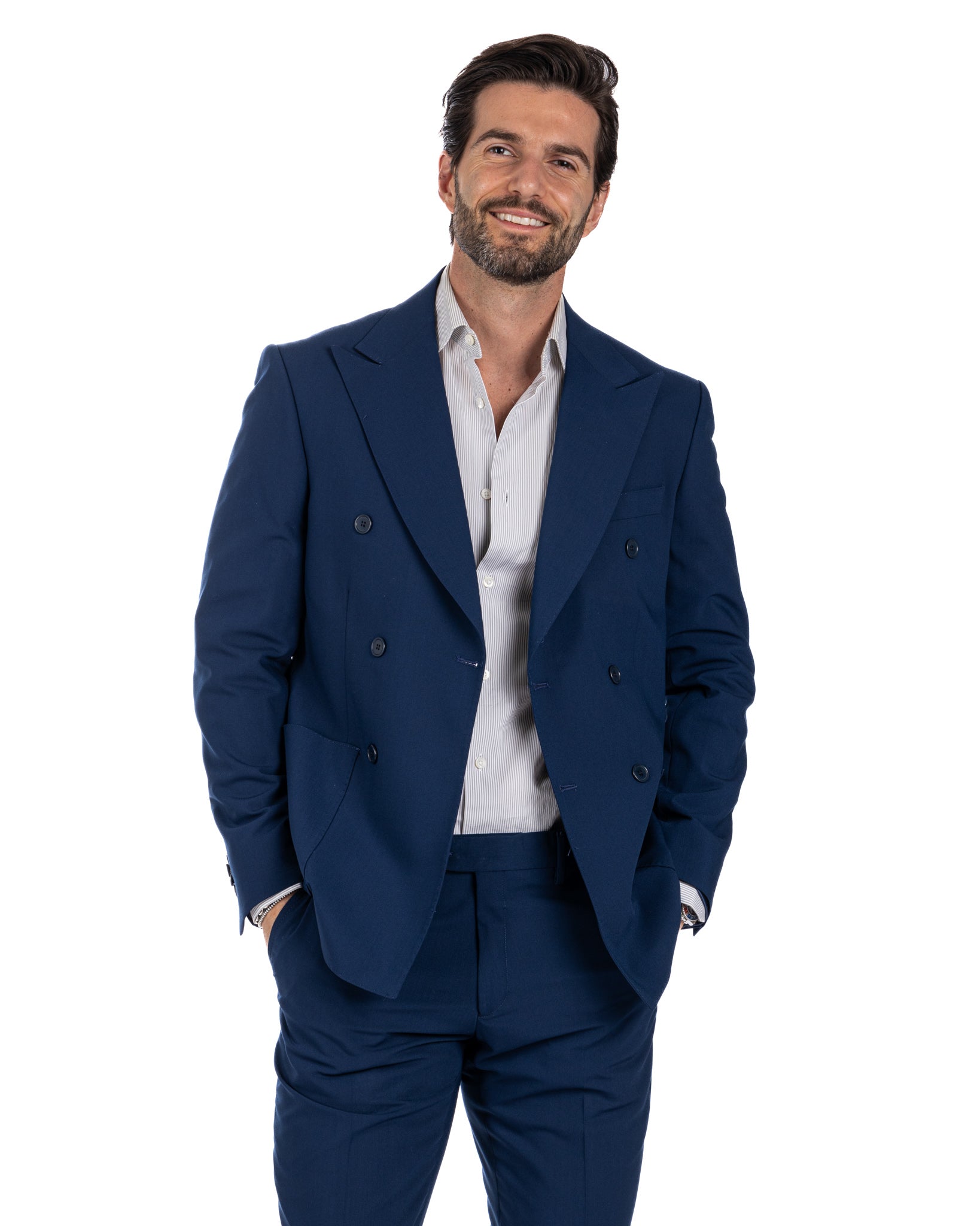 Monaco - costume croisé bleu bleuet
