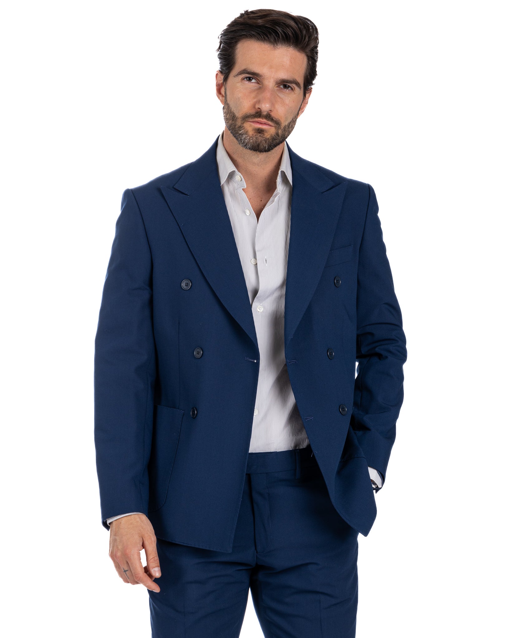 Monaco - costume croisé bleu bleuet