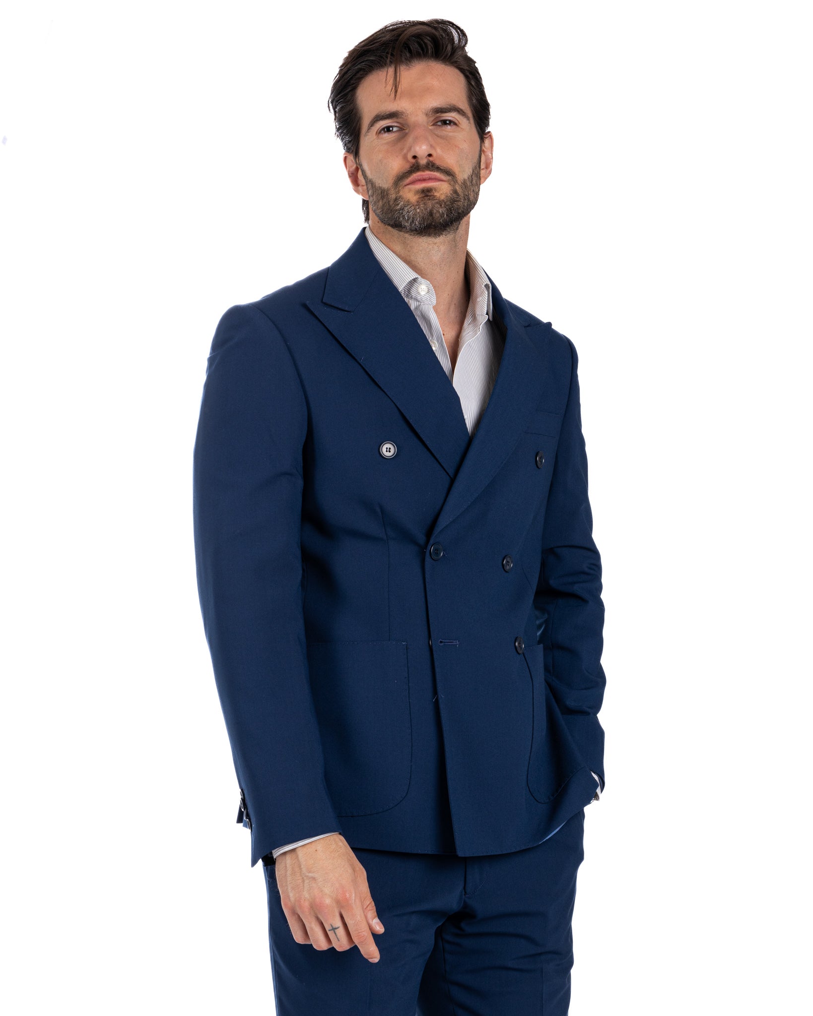 Monaco - costume croisé bleu bleuet