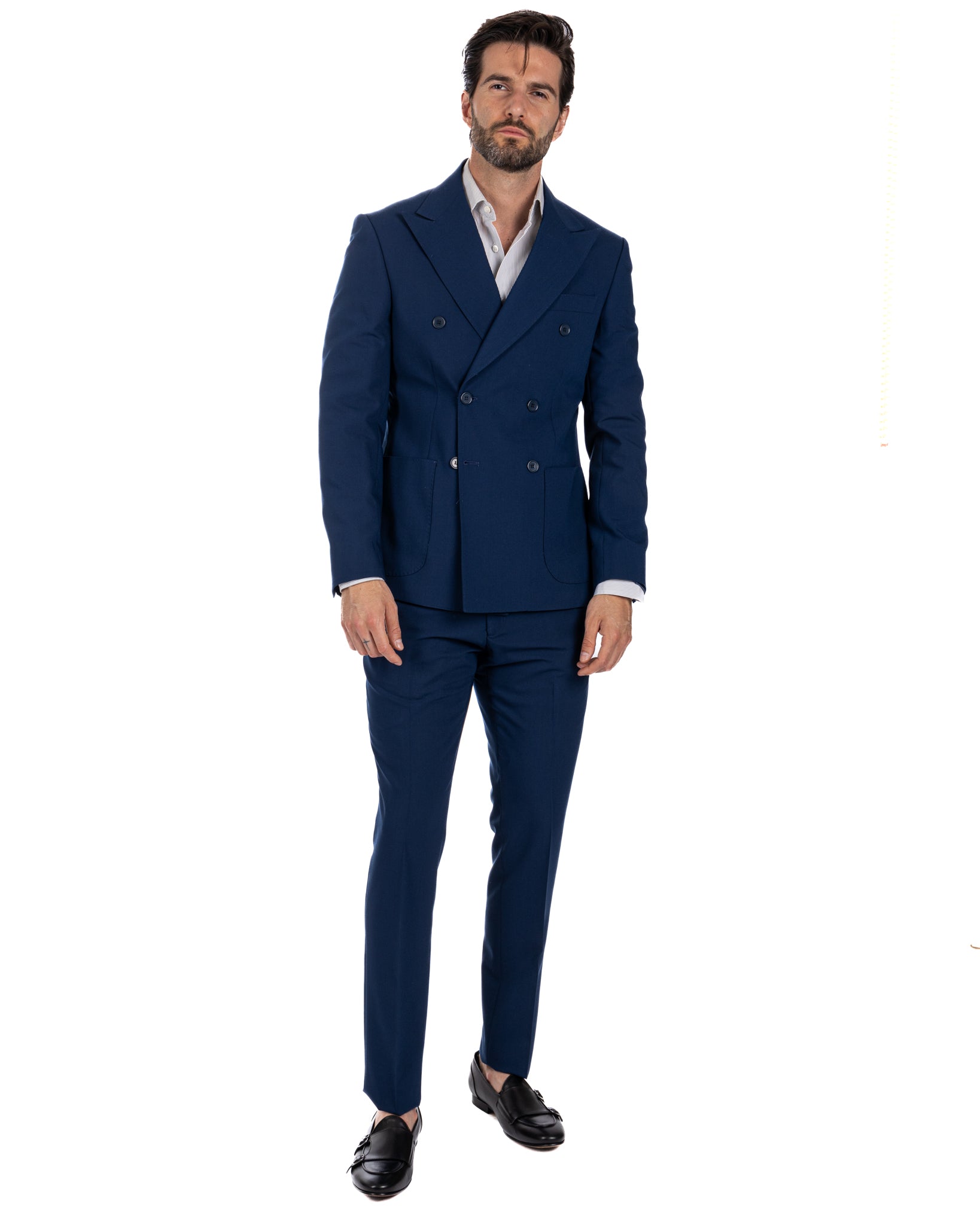 Monaco - costume croisé bleu bleuet