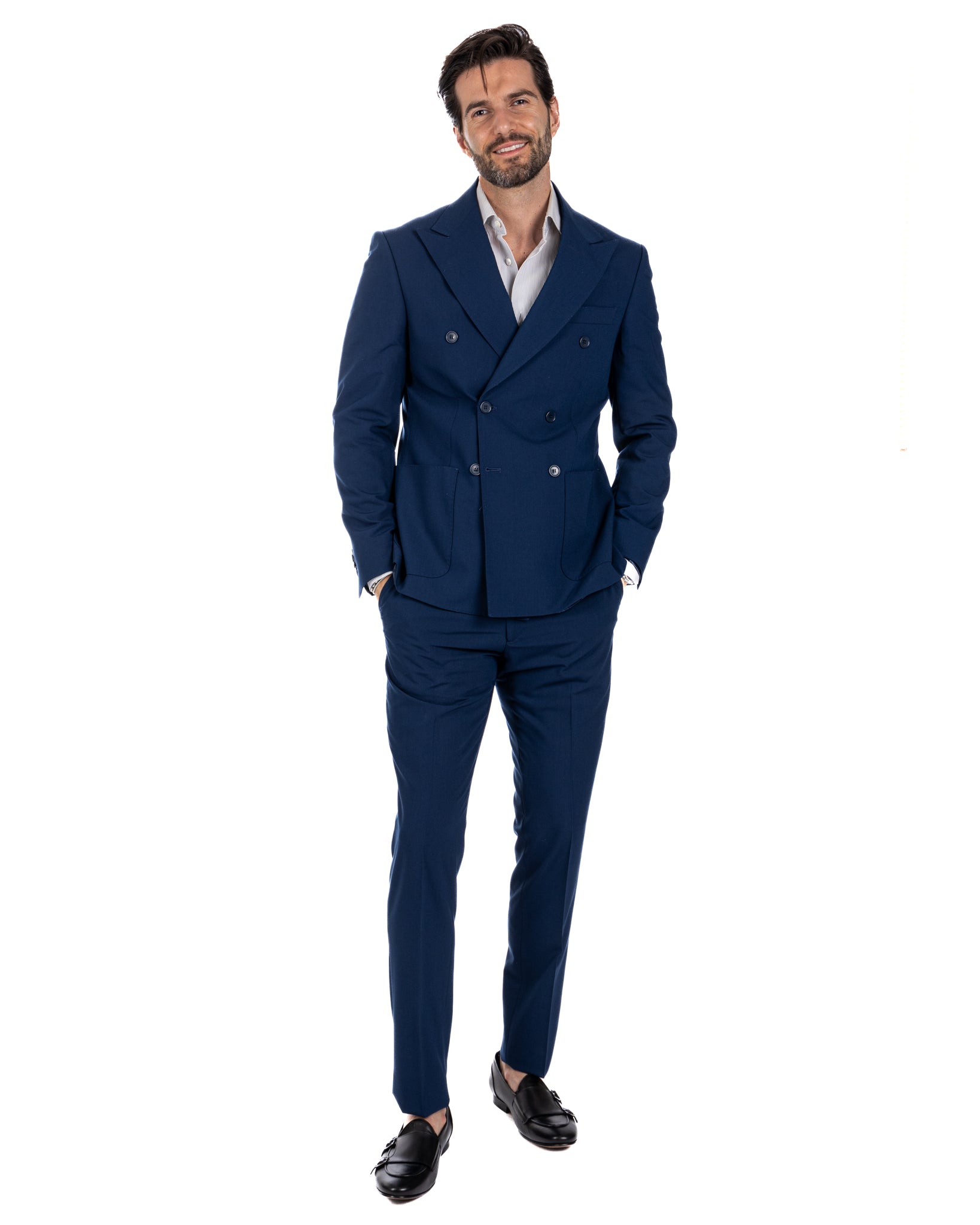Monaco - costume croisé bleu bleuet
