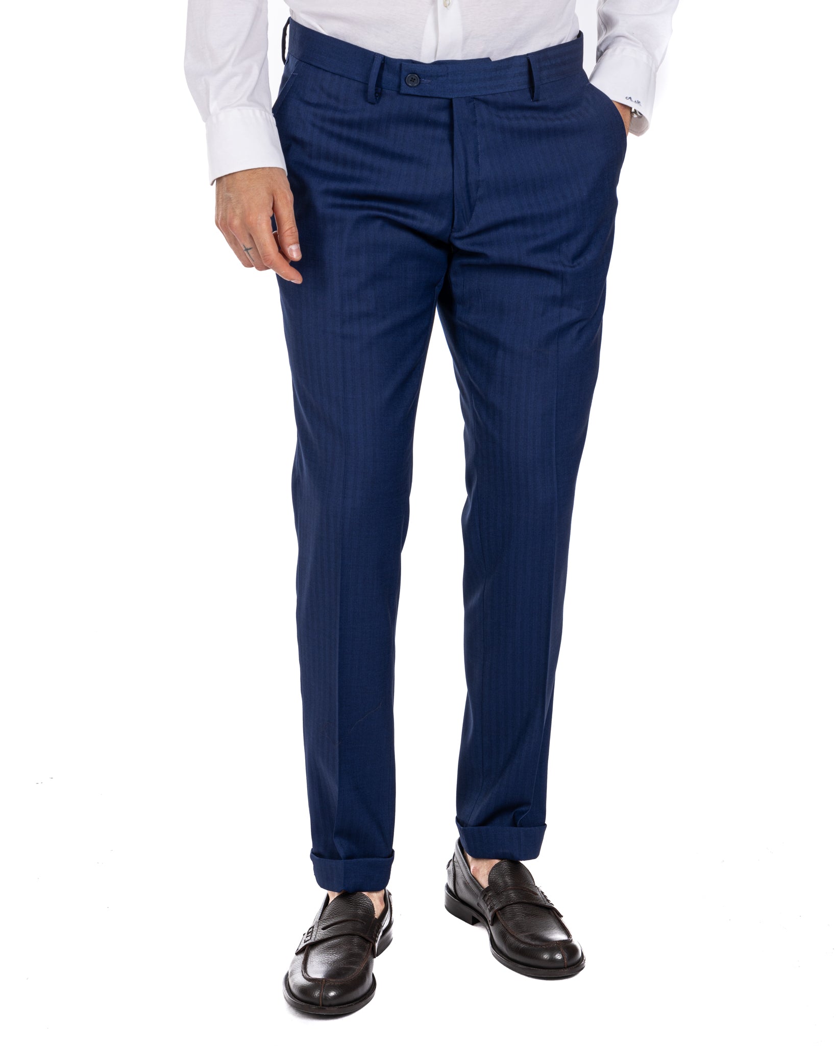 Paris - blue striped single-breasted suit