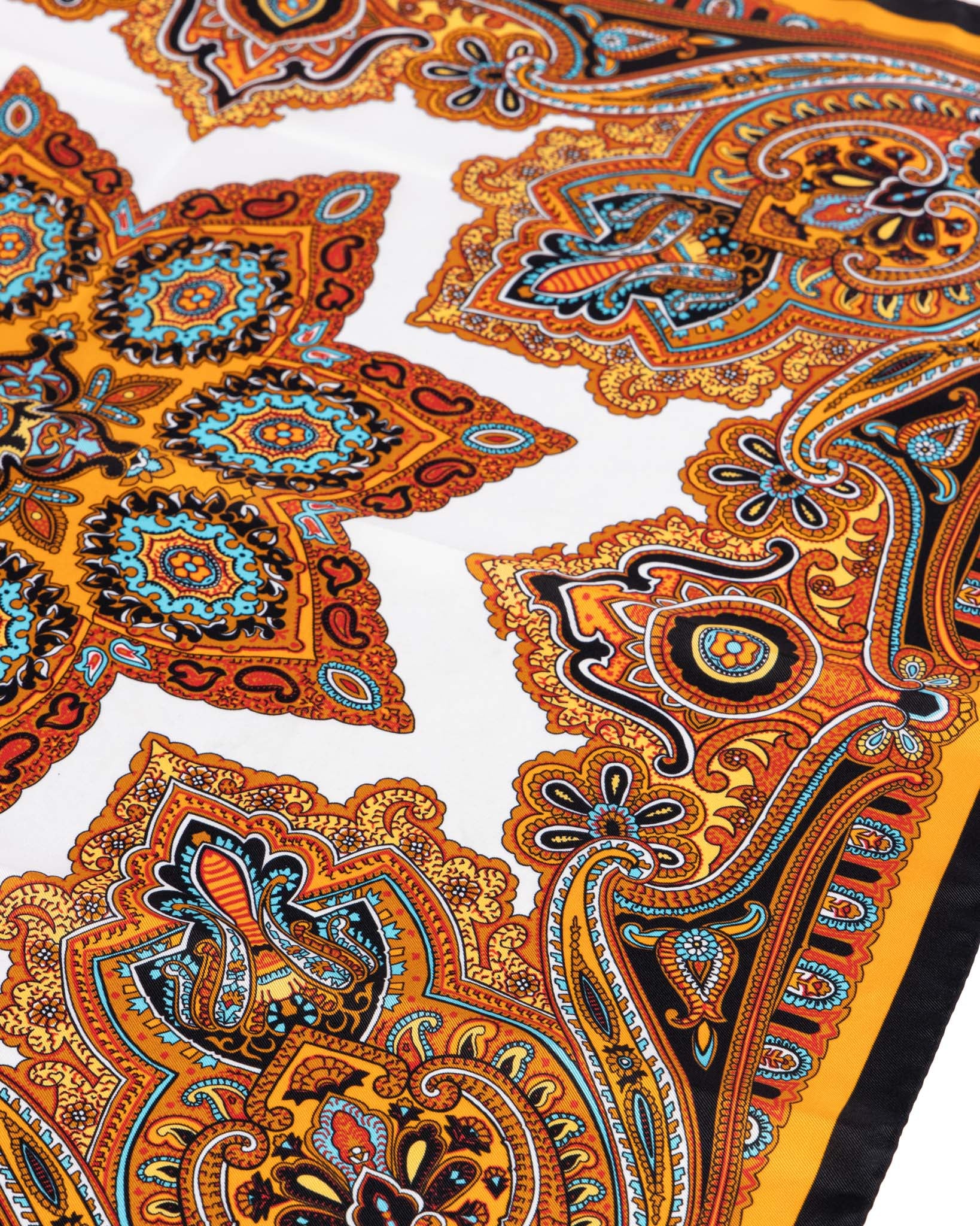 Silk scarf - orange pattern