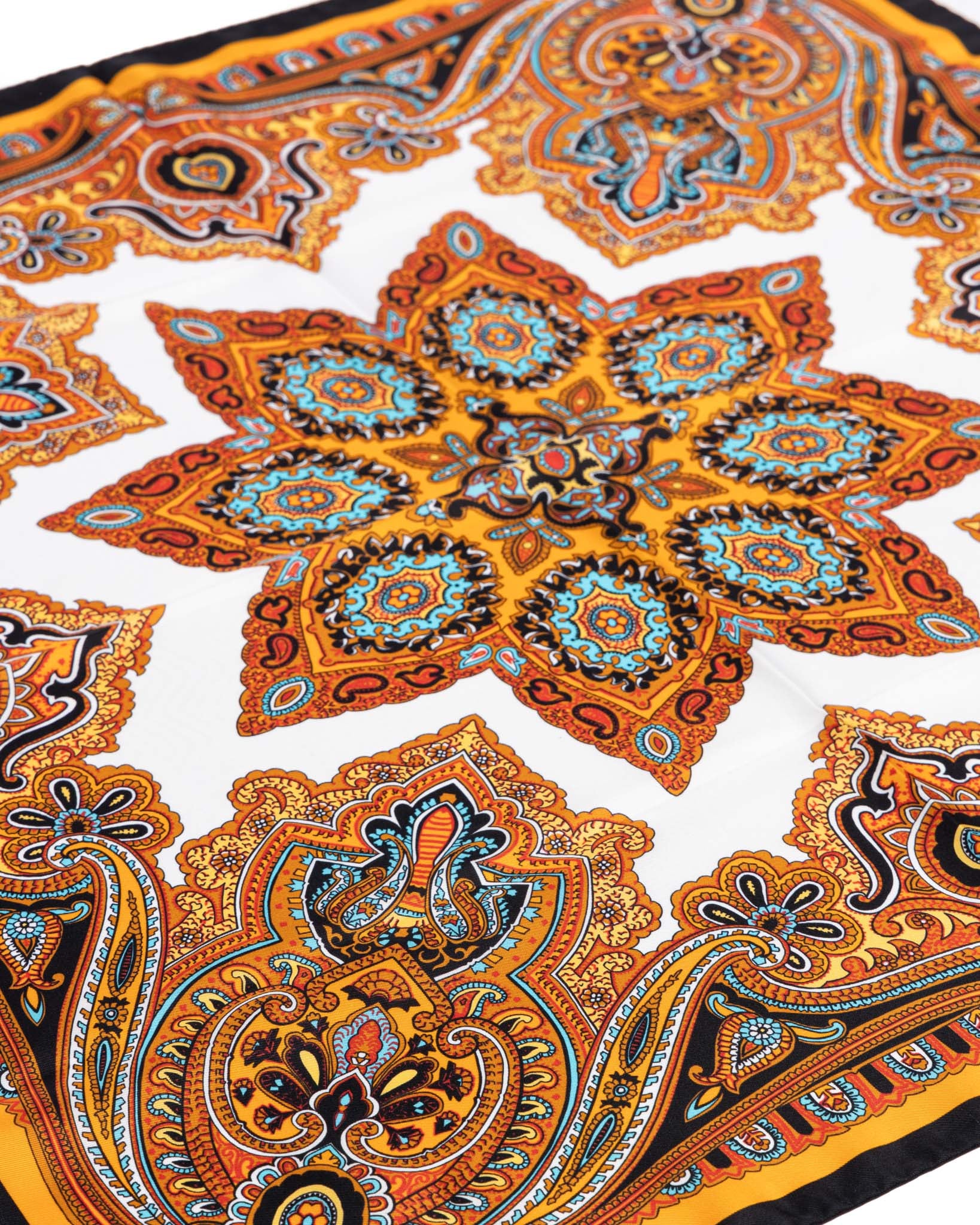 Silk scarf - orange pattern