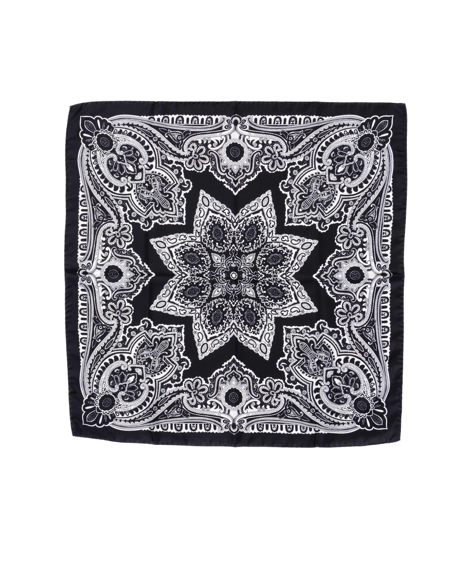 Silk scarf - black pattern