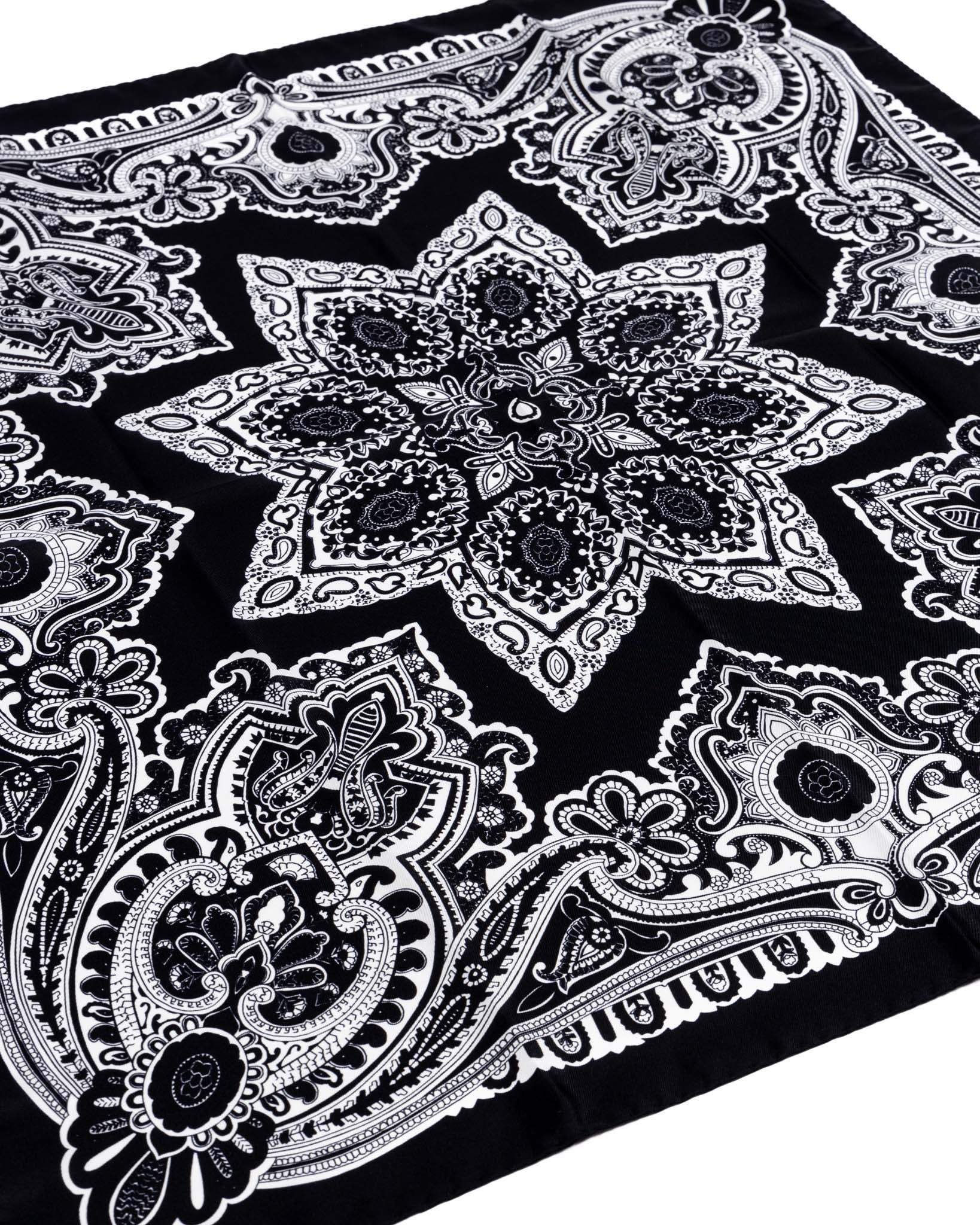 Silk scarf - black pattern