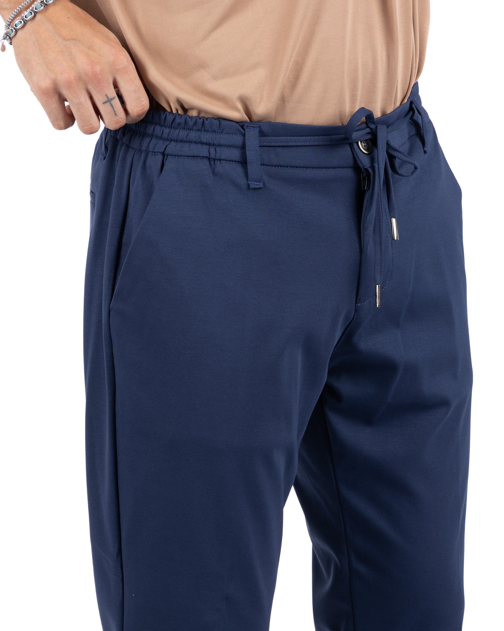 Shelby - cornflower blue cotton trousers
