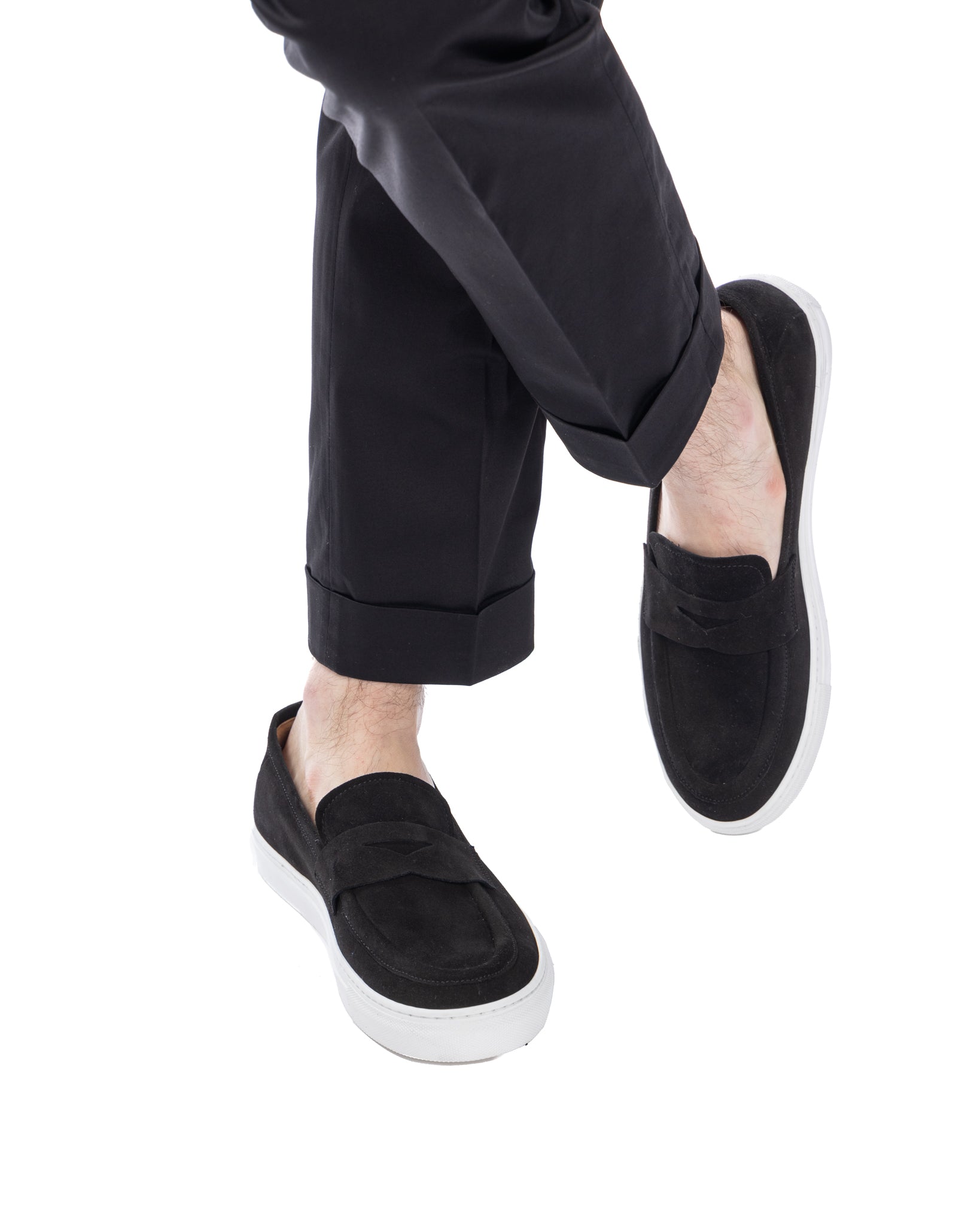 Salvador - slip-on en daim noir