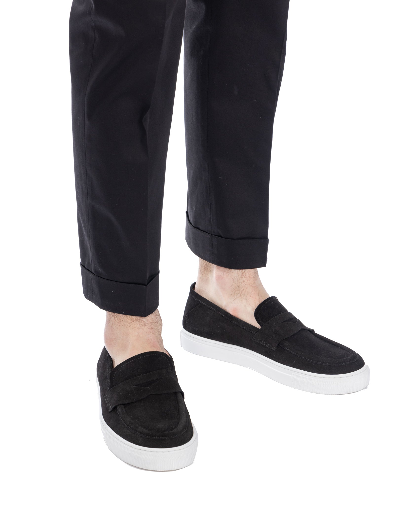 Salvador - slip-on en daim noir