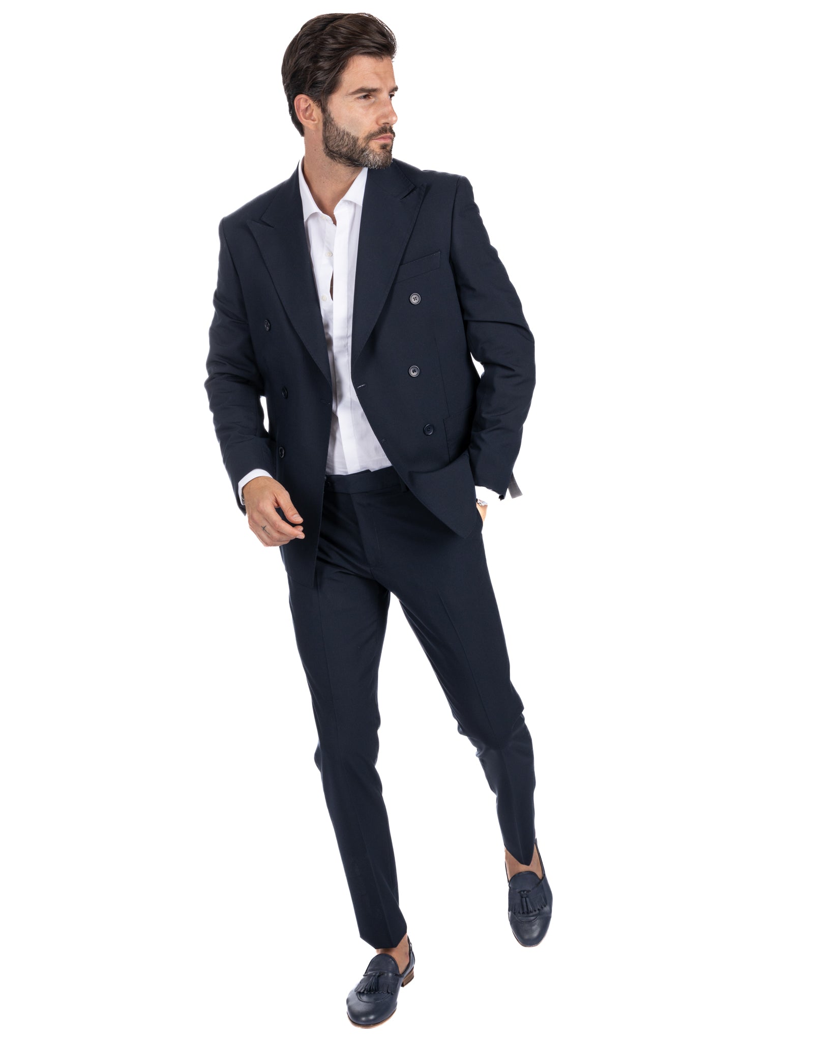 Monaco - costume croisé bleu foncé