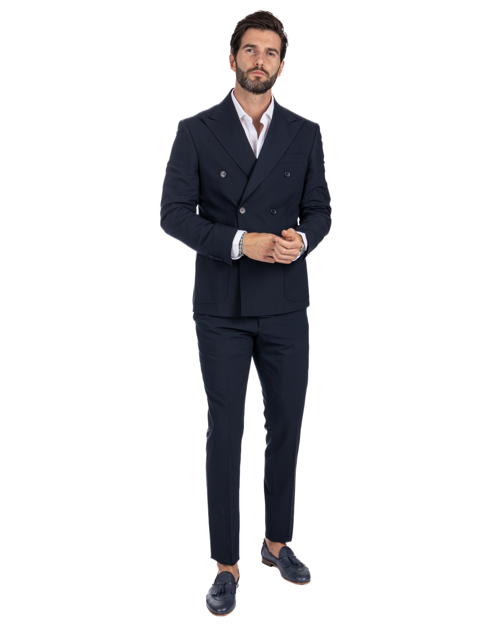 Monaco - costume croisé bleu foncé