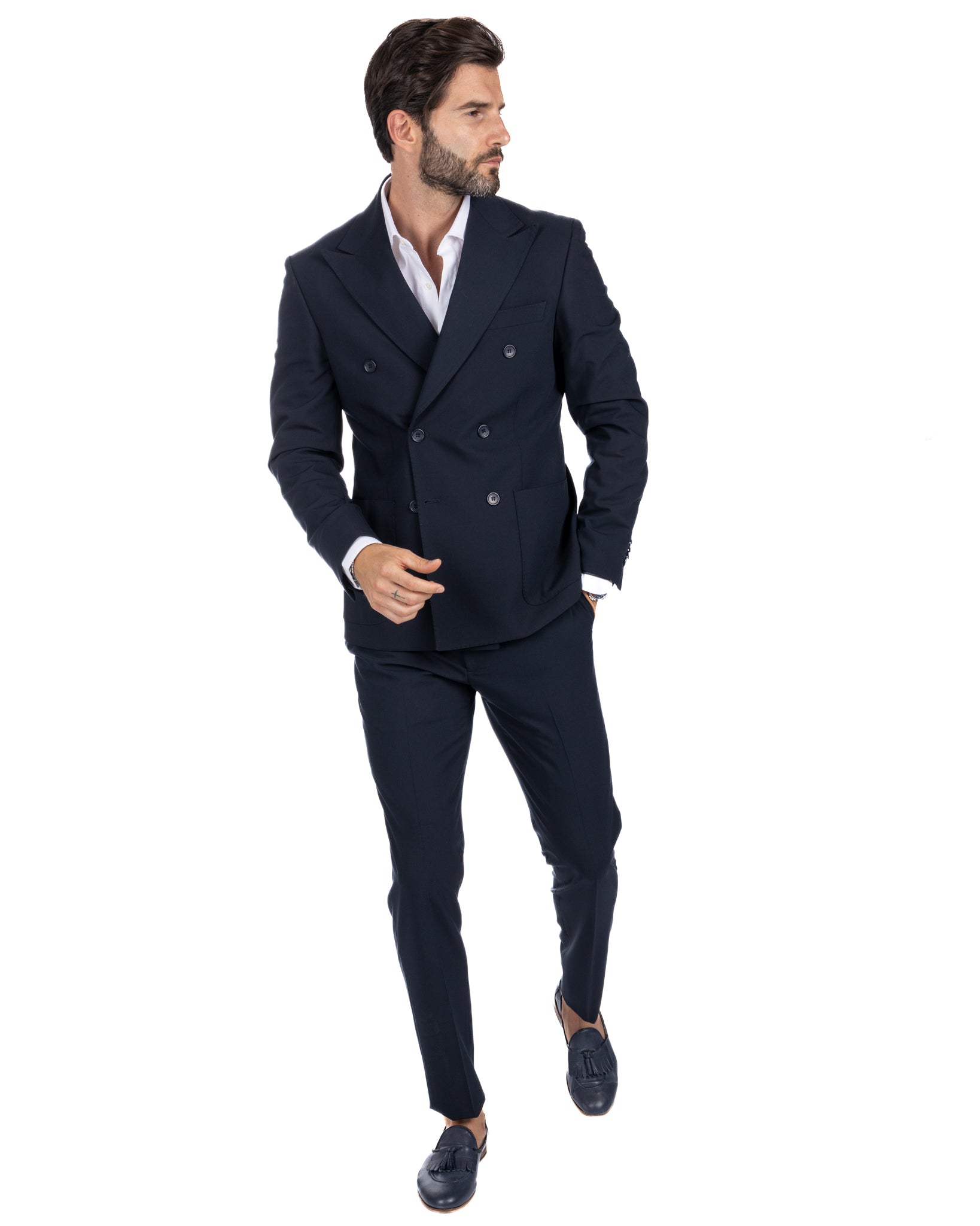 Monaco - costume croisé bleu foncé