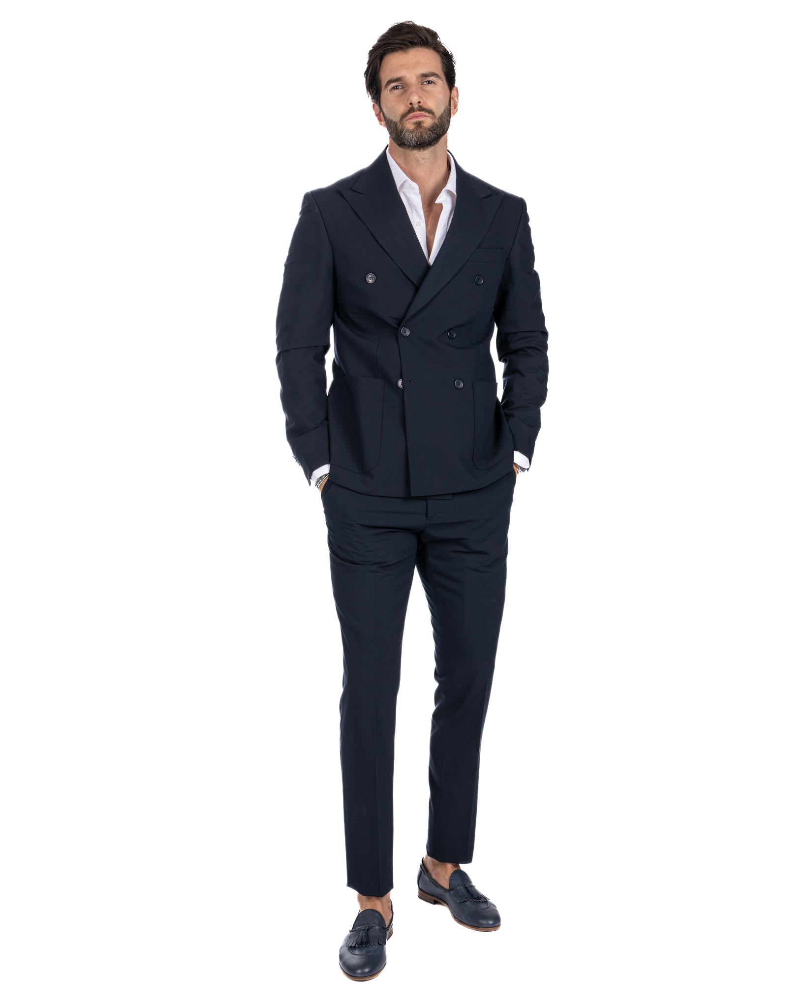 Monaco - costume croisé bleu foncé