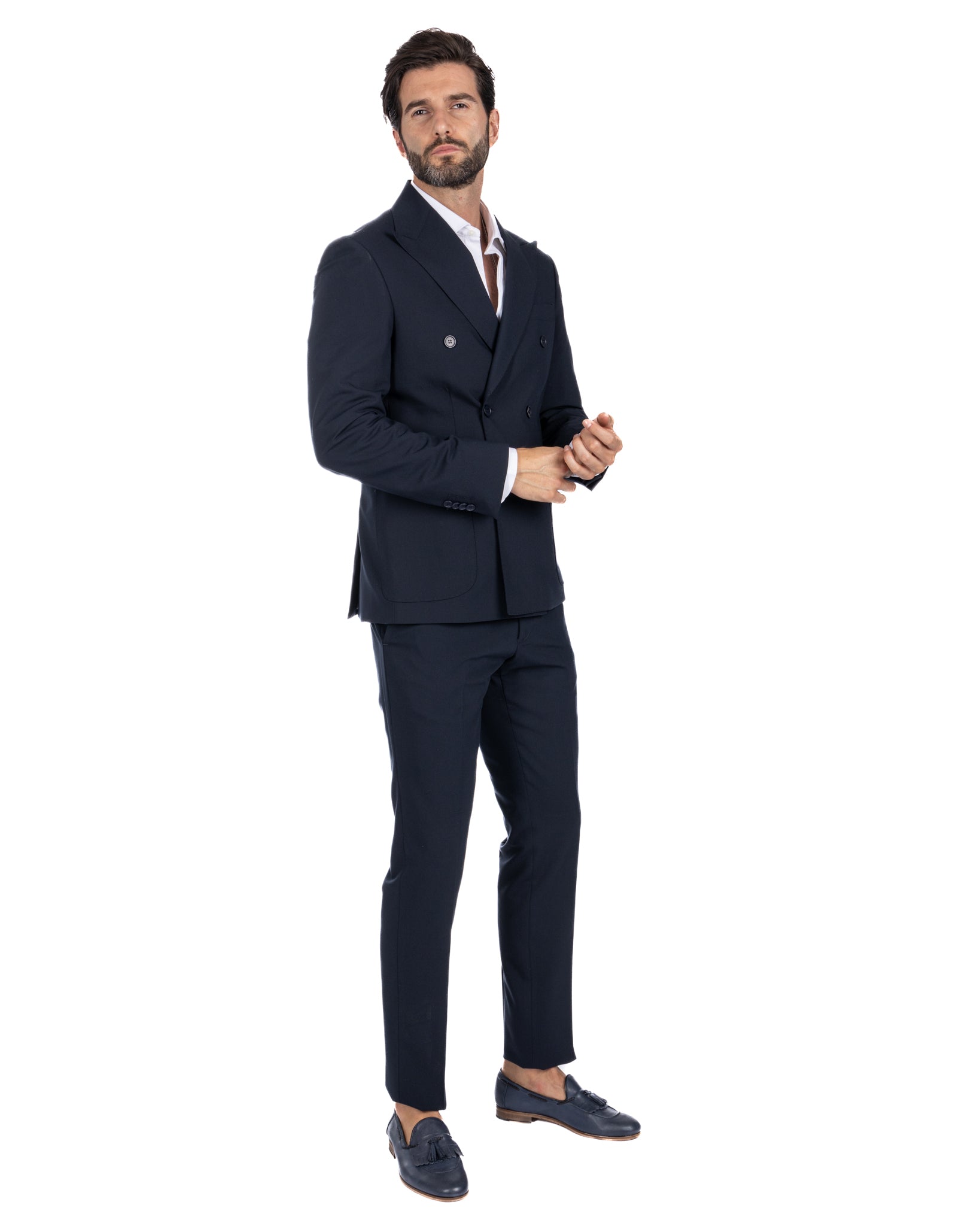 Monaco - costume croisé bleu foncé