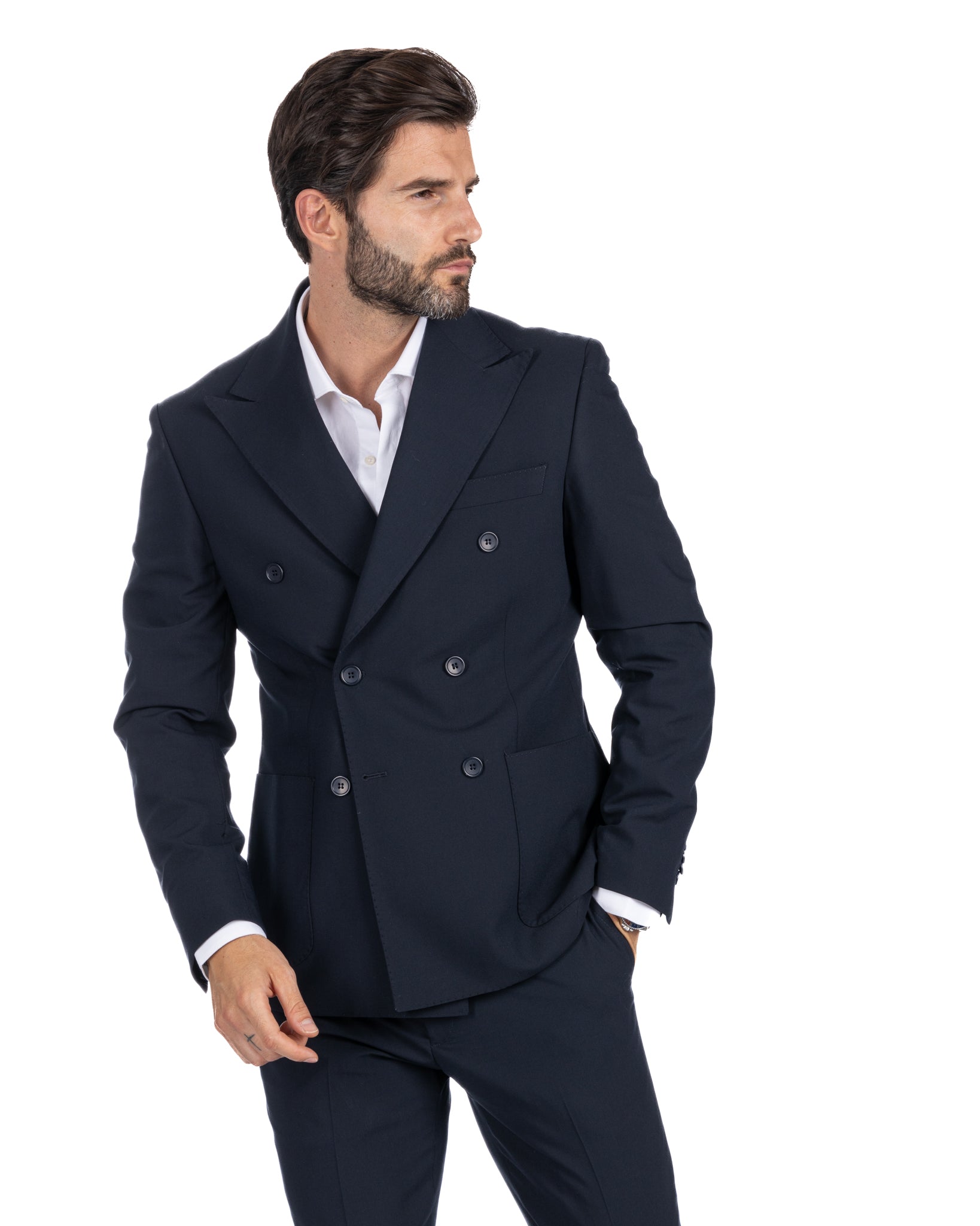 Monaco - costume croisé bleu foncé