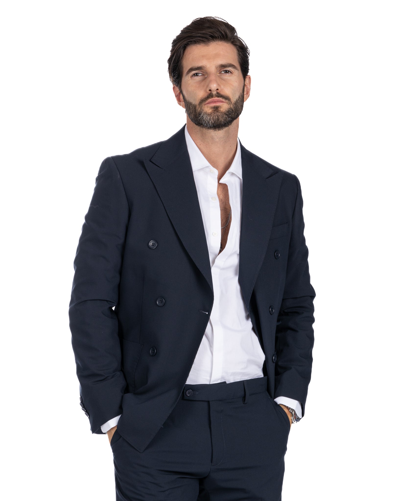 Monaco - costume croisé bleu foncé