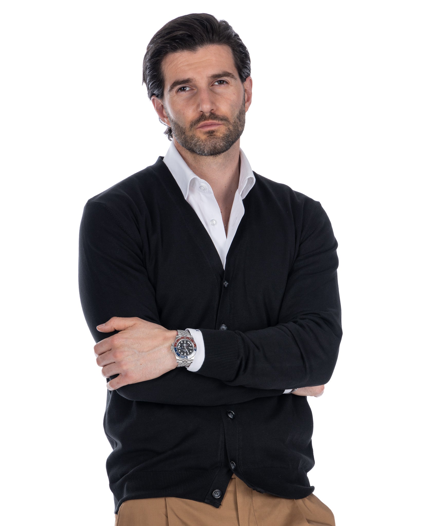 Cardigan Alex nero in cotone