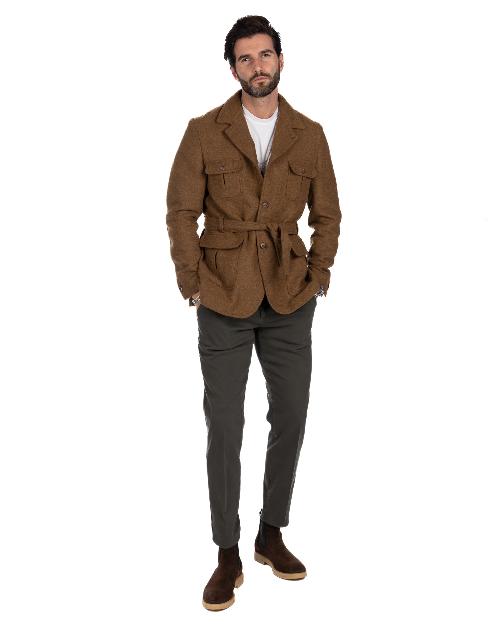 Ponente - Camel wool safari jacket